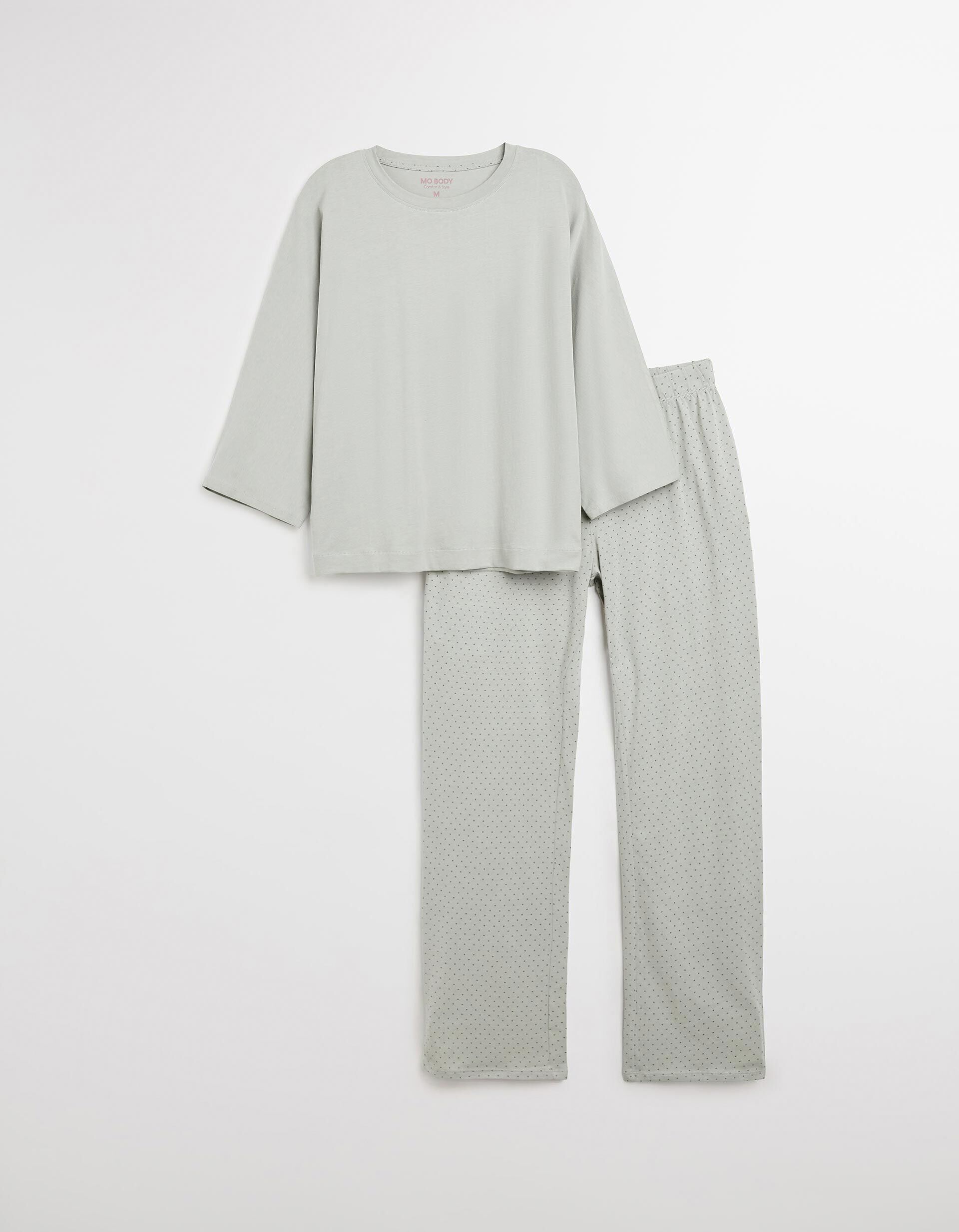 Comprar Online Pijama com Bolinhas, Mulher, Cinzento Claro