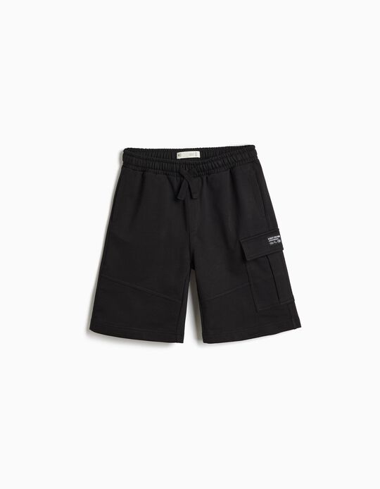Comprar Online Calg&otilde;es De Felpa Cargo, Menino, Preto 
