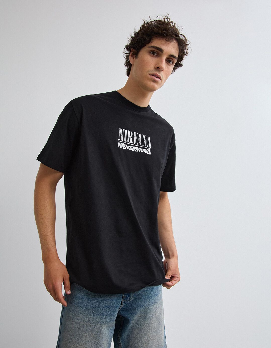 T-shirt Nirvana, Homem, Preto