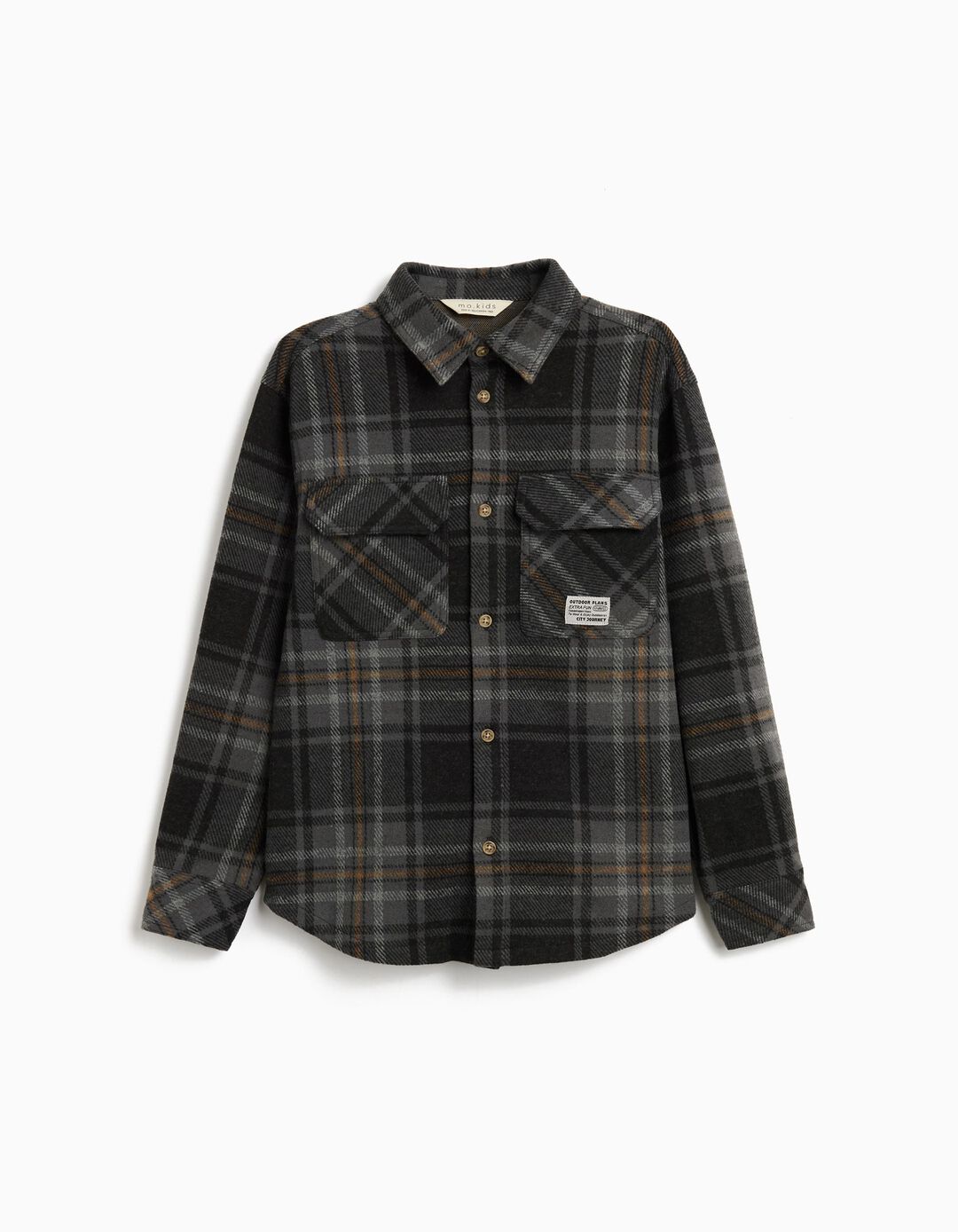 Sobrecamisa Xadrez, Menino, Cinzento Escuro 