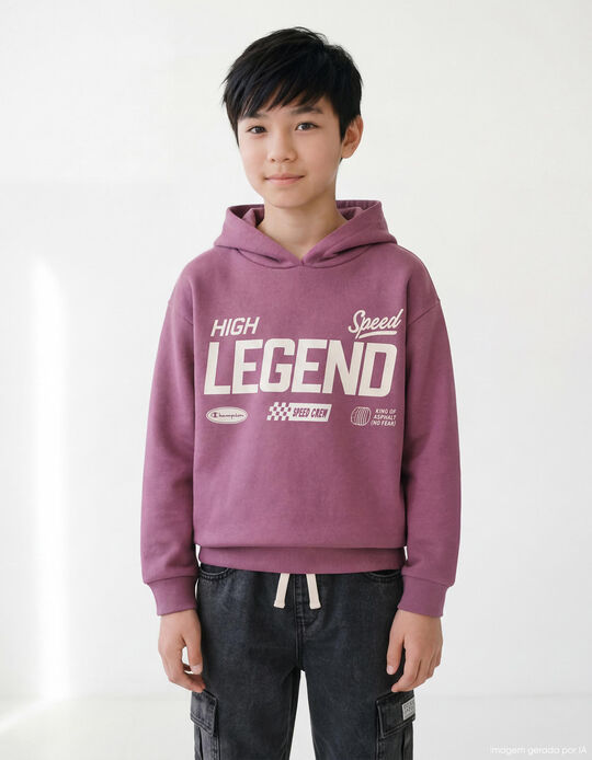 Comprar Online Sweatshirt de Felpa Capuz, Menino, Roxo Escuro