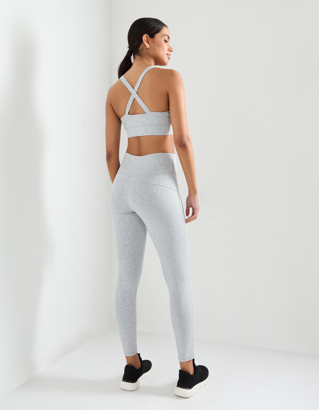 Leggings de Desporto, Mulher, Cinzento