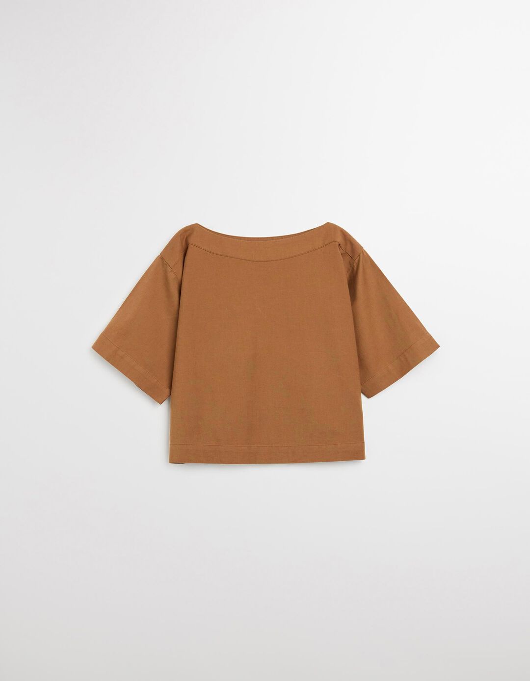 Blusa com Linho, Mulher, Castanho Claro 