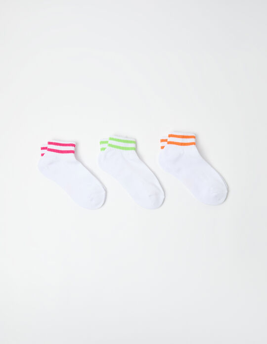 Comprar Online Pack 3 Pares de Meias Tornozelo, Mulher, Branco