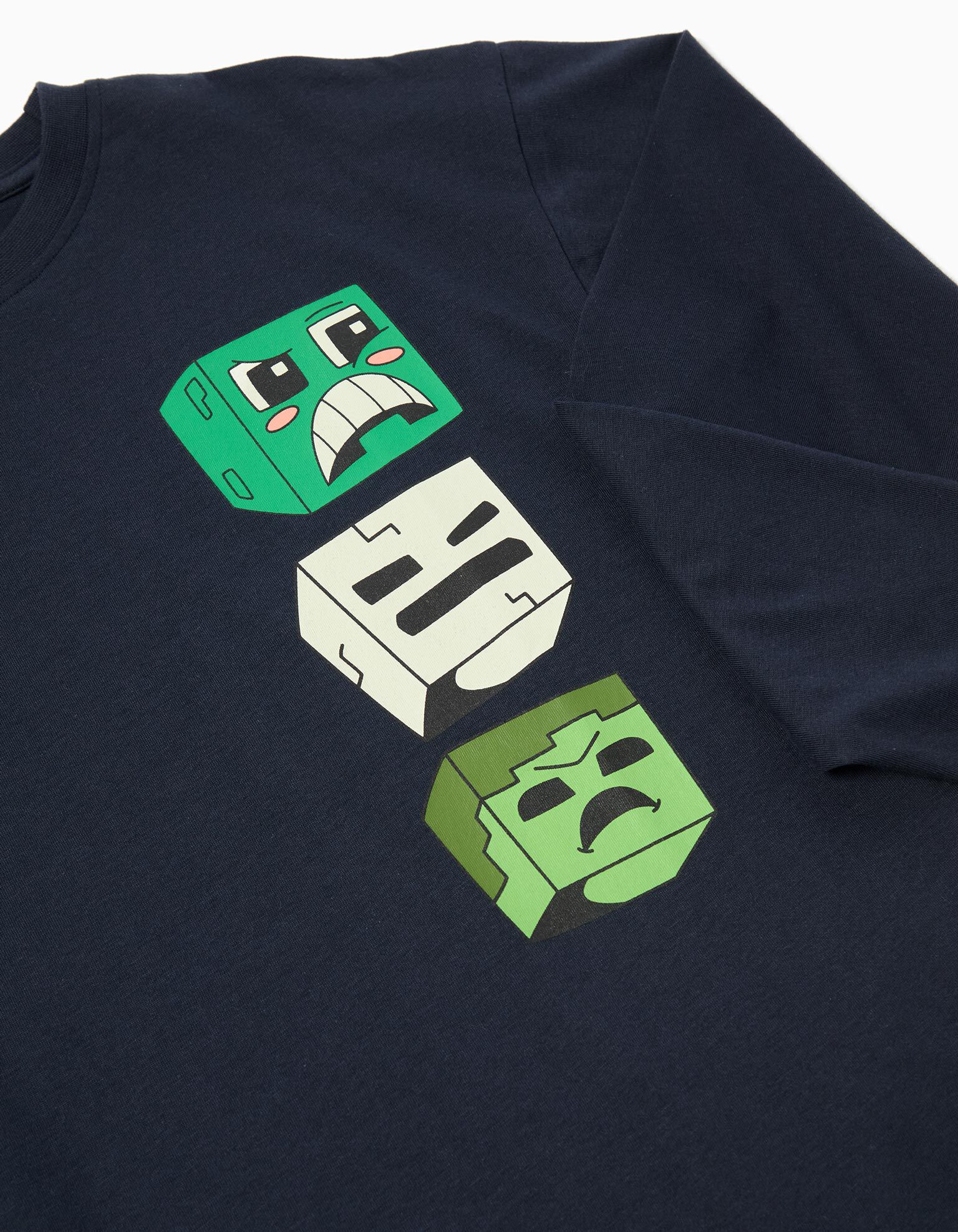 Comprar Online T-shirt de Manga Comprida 'Minecraft', Menino, Azul Escuro 