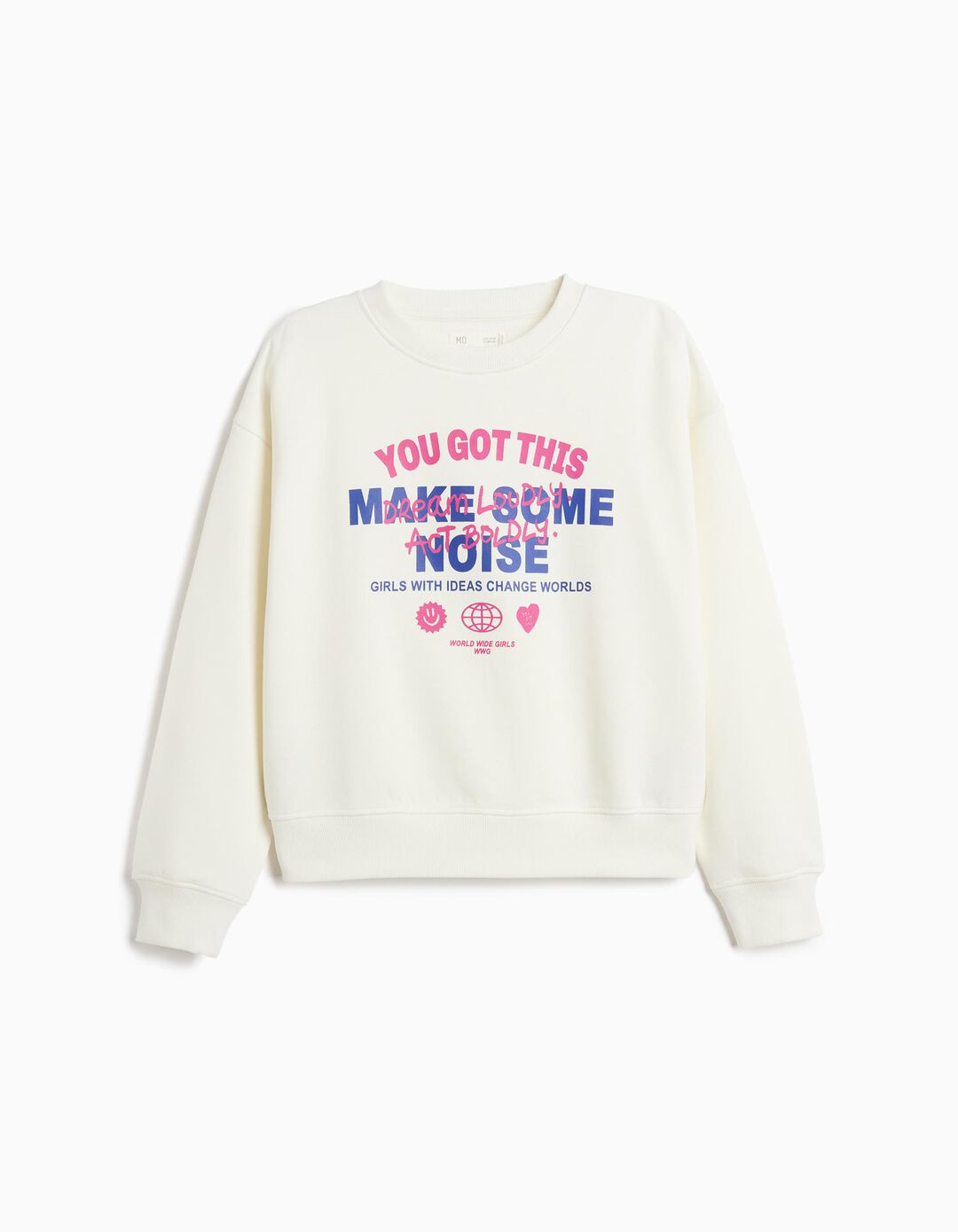 Sweatshirt De Felpa, Menina, Branco