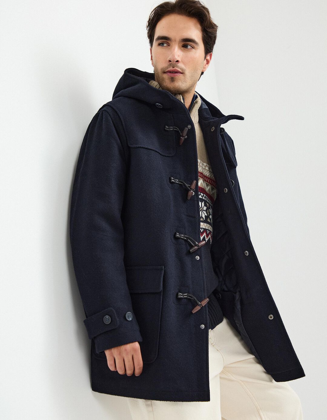 Sobretudo com Capuz, Homem, Azul Escuro