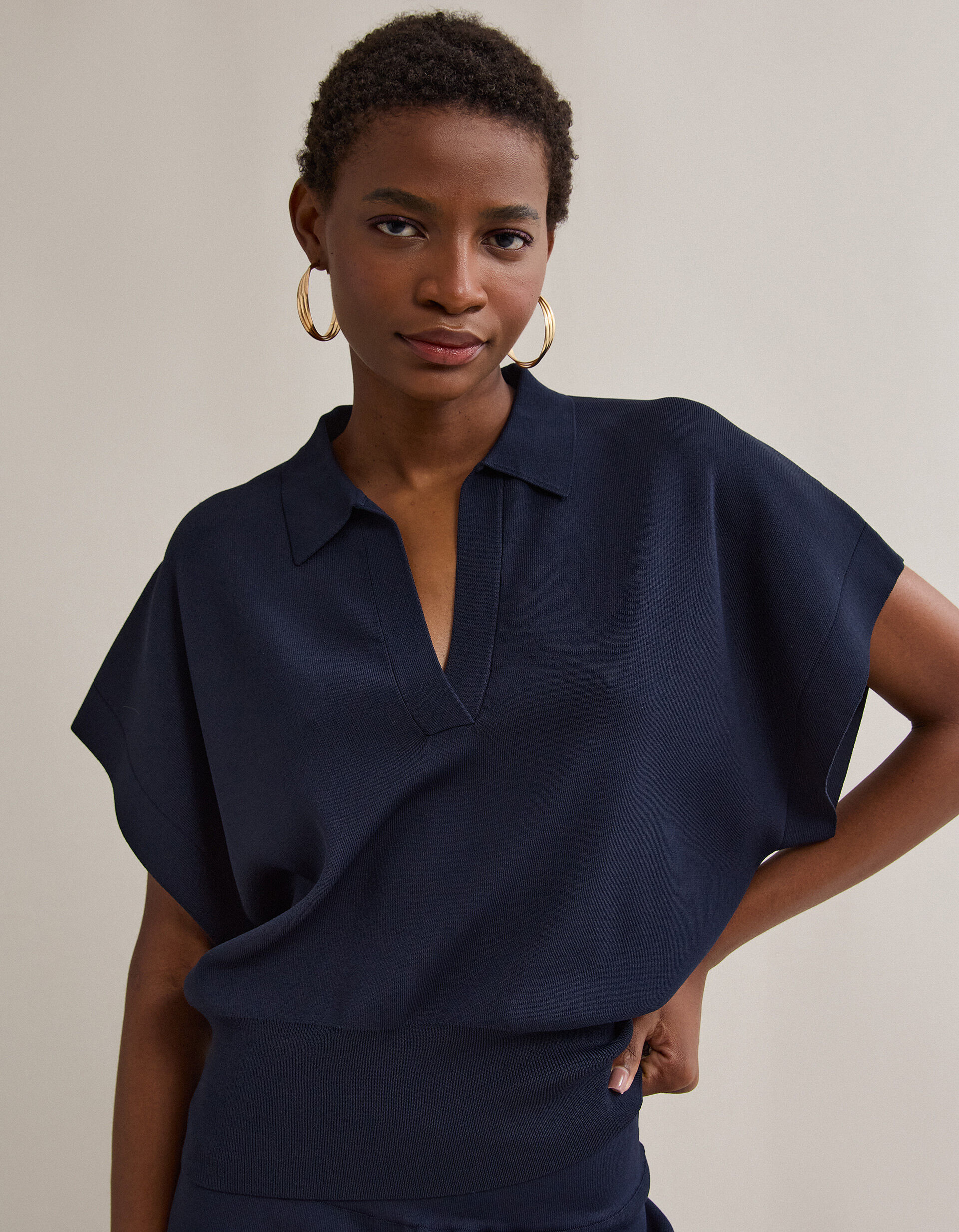 Comprar Online Polo de Malha, Mulher, Azul Escuro