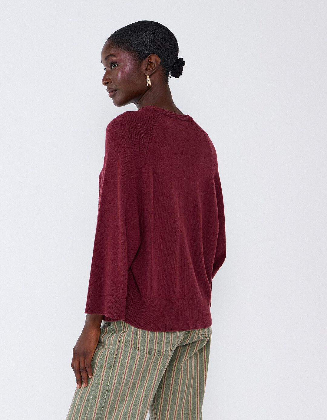 Camisola De Malha, Mulher, Vermelho Escuro 