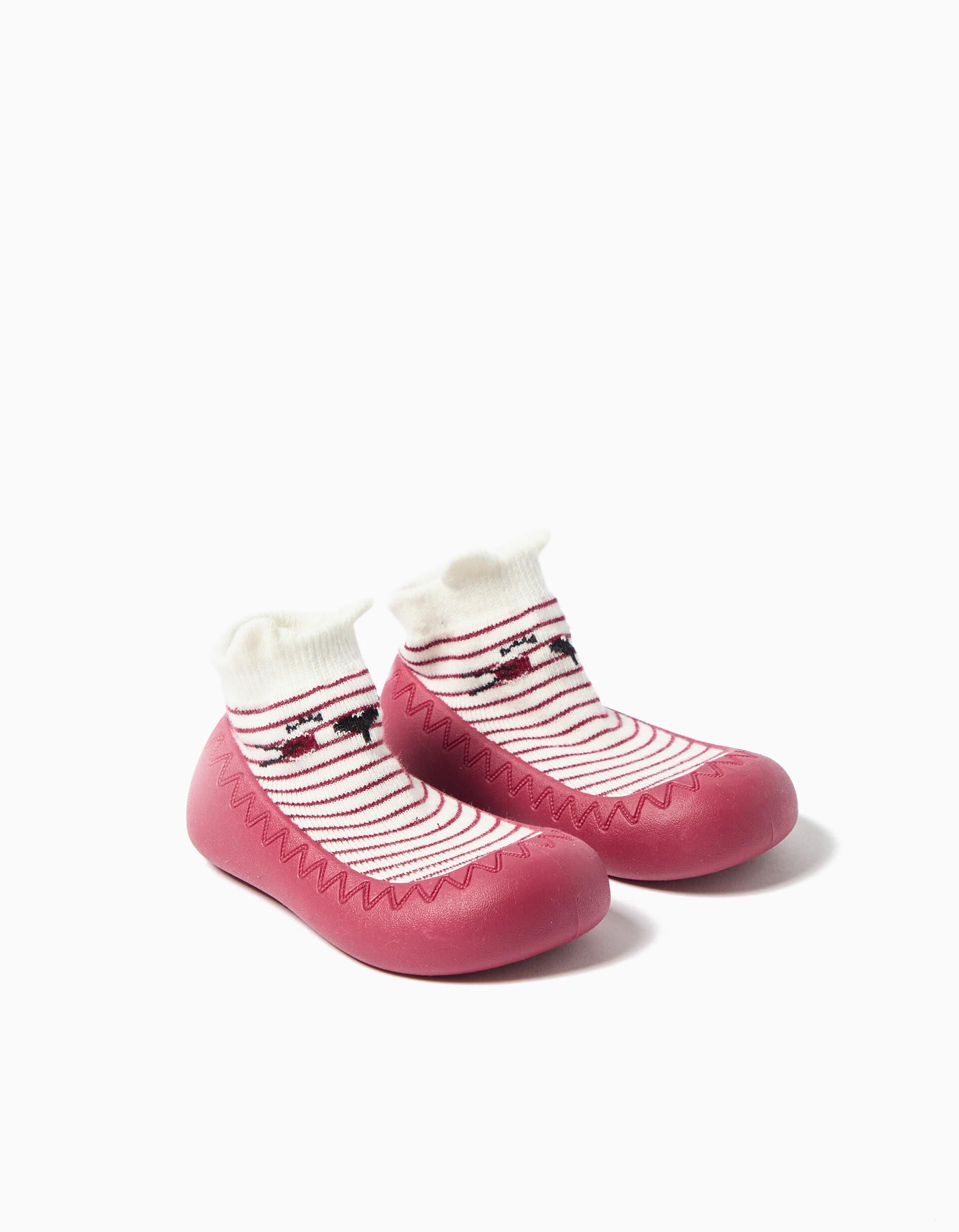 Comprar Online Meias com Sola de Borracha, Menina, Vermelho Escuro 