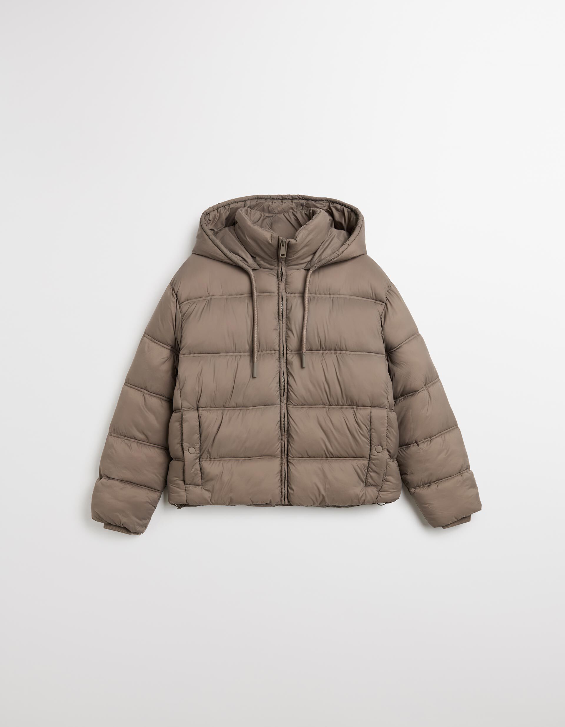 Comprar Online Casaco Acolchoado com Capuz, Mulher, Castanho