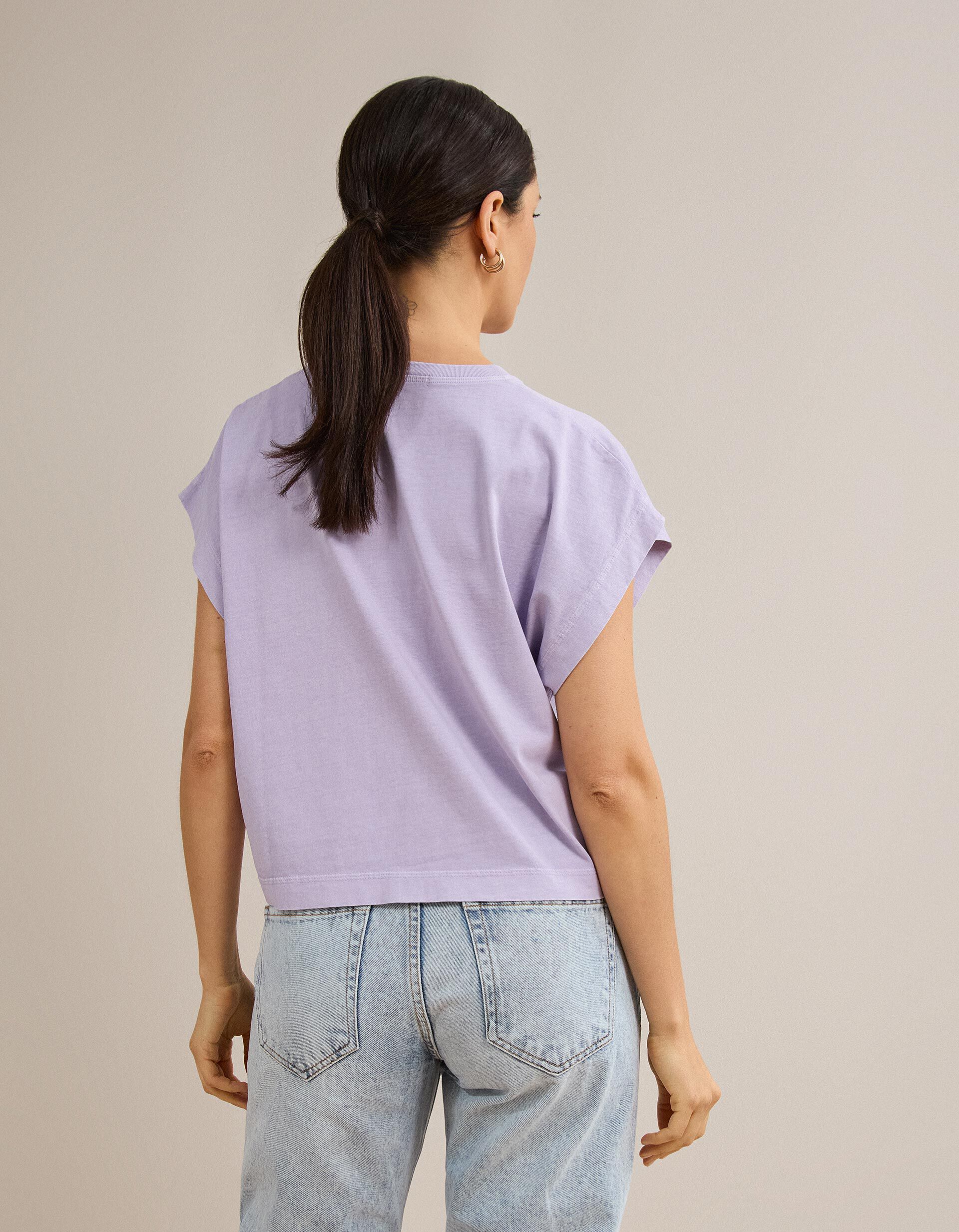 Comprar Online T-shirt Com Bolso, Mulher, Roxo Claro