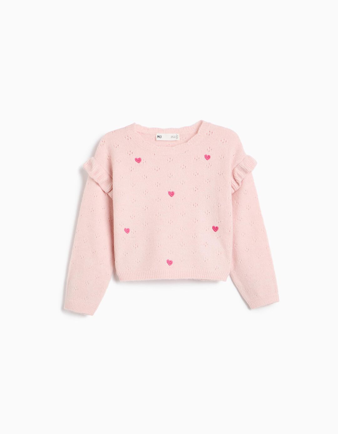Camisola Bordada, Menina, Rosa Claro