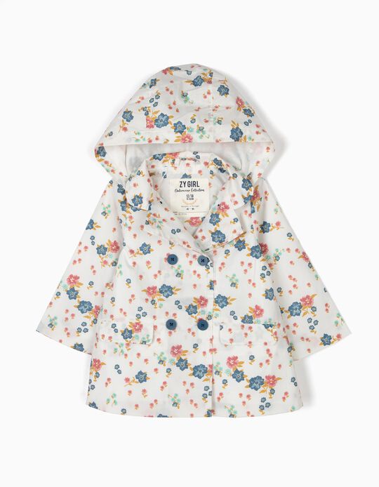 Parka with hood, Flowers