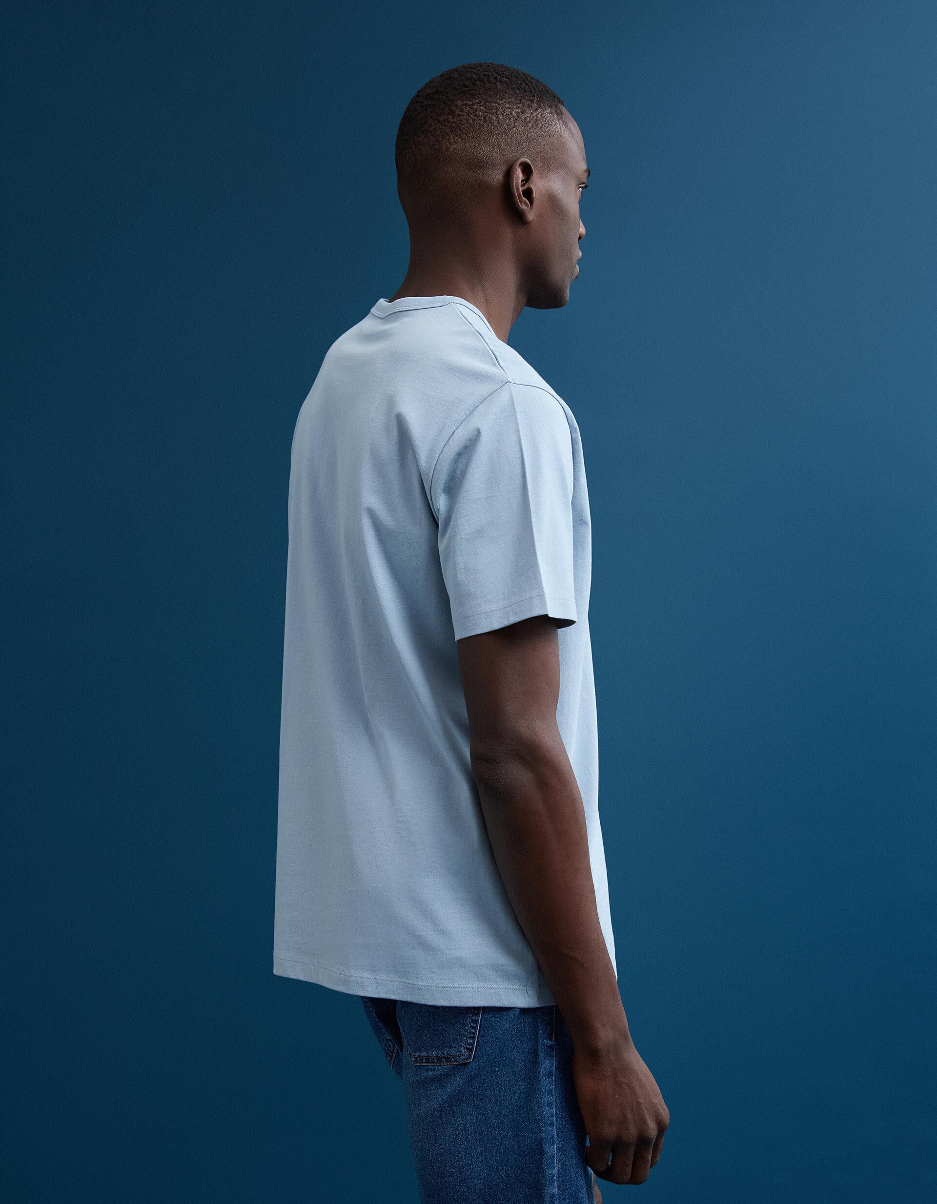 Comprar Online T-shirt Jersey Estampada, Homem, Azul Claro