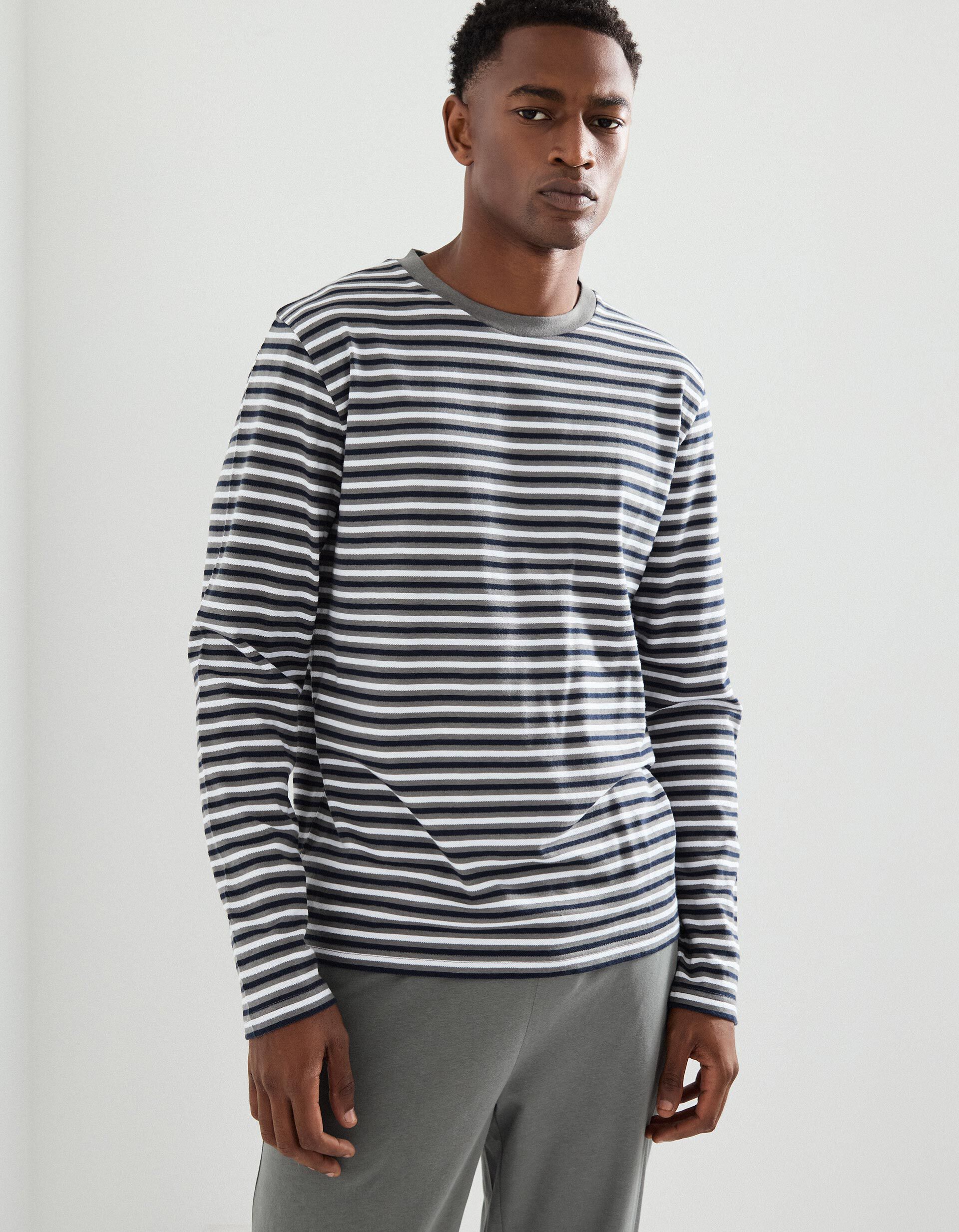 Comprar Online Pijama de Riscas, Homem, Cinzento Escuro  