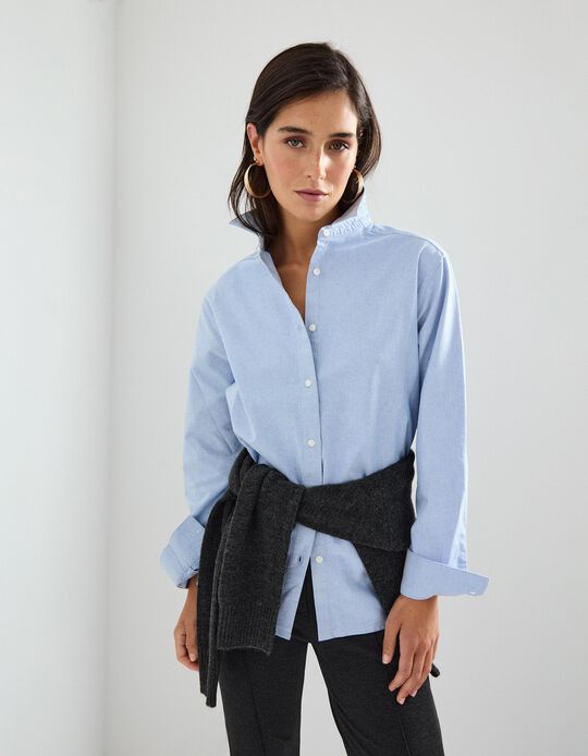 Comprar Online Camisa de Manga Comprida Oxford, Mulher, Azul