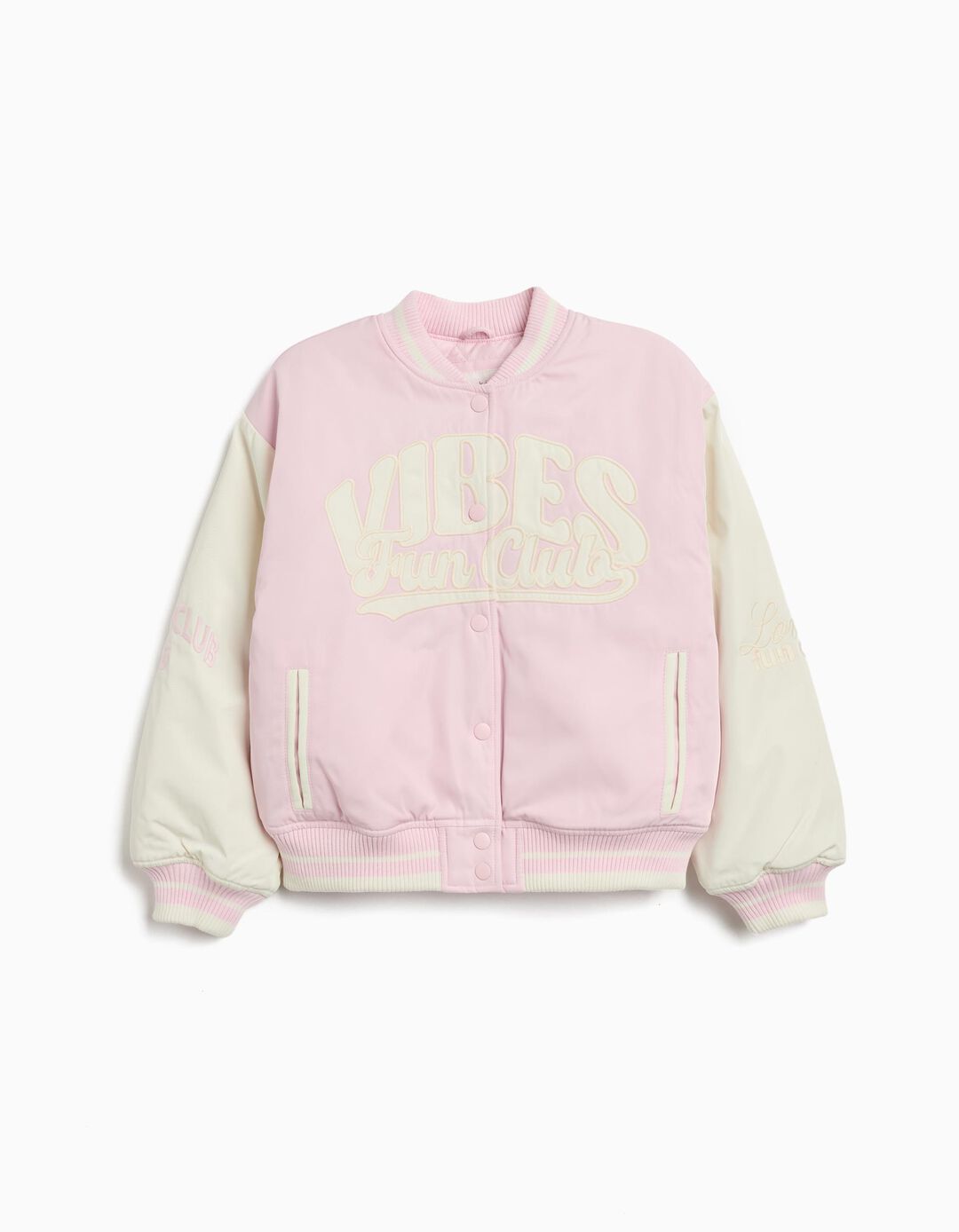 Casaco Bomber, Menina, Rosa Claro