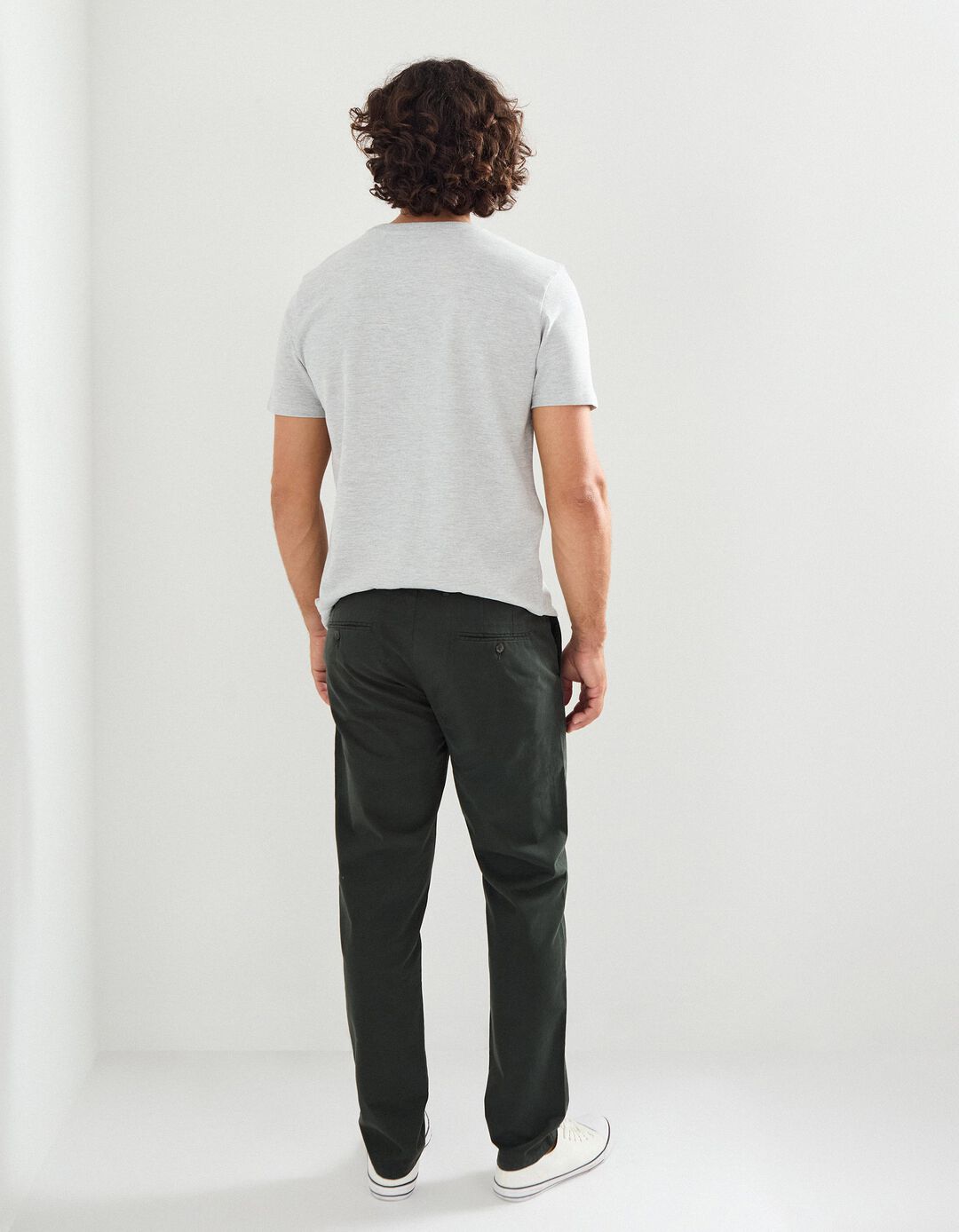 Calças Chino Slim, Homem, Verde Escuro