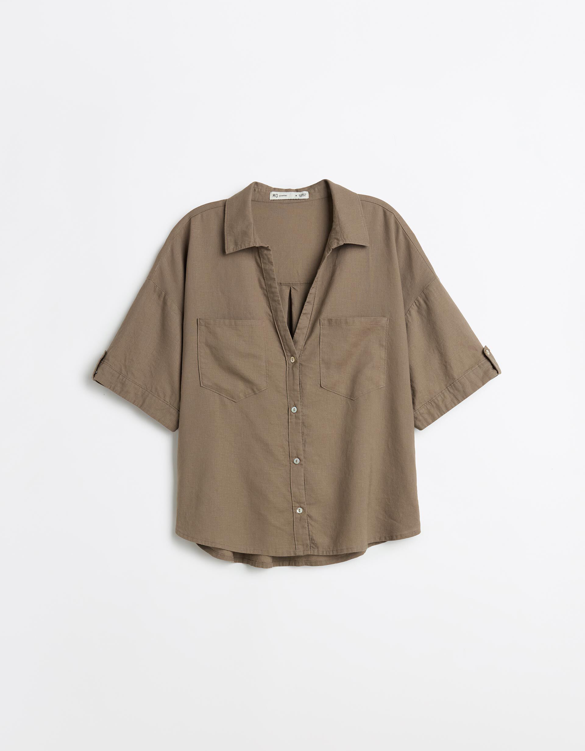 Comprar Online Blusa com linho, Mulher, Bege Escuro