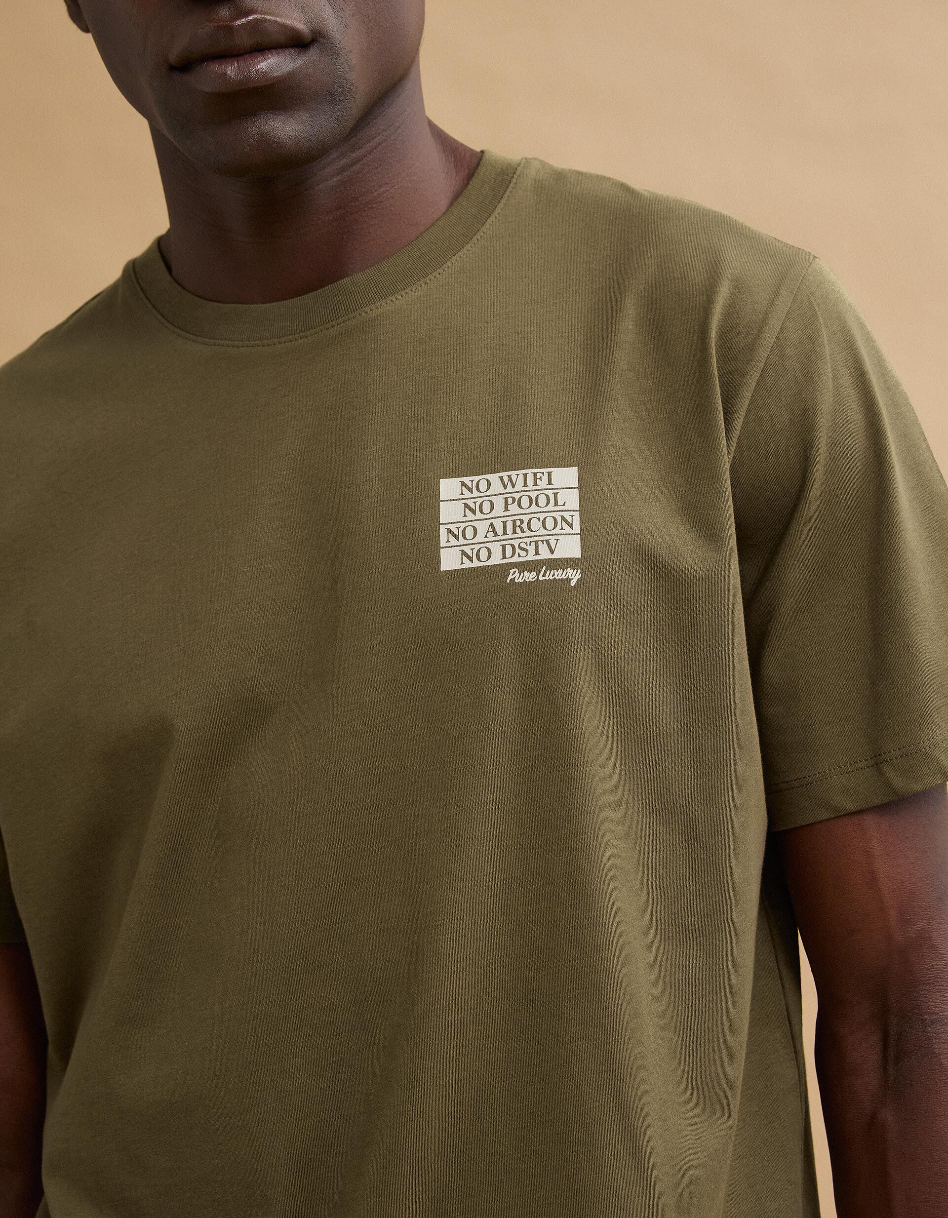 Comprar Online T-shirt Jersey Estampada, Homem, Verde Escuro