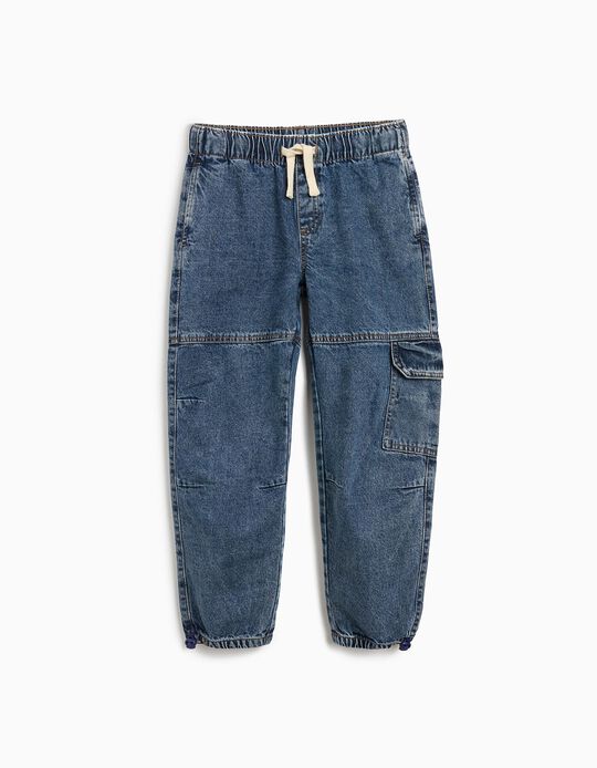 Comprar Online Calças de Ganga Cargo, Menino, Azul