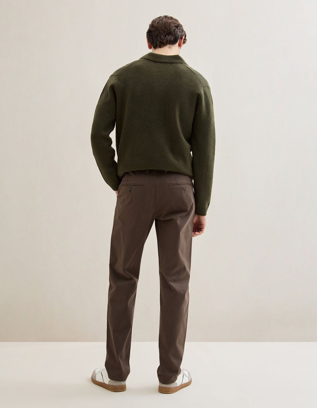 Calças Chino Slim, Homem, Castanho Escuro