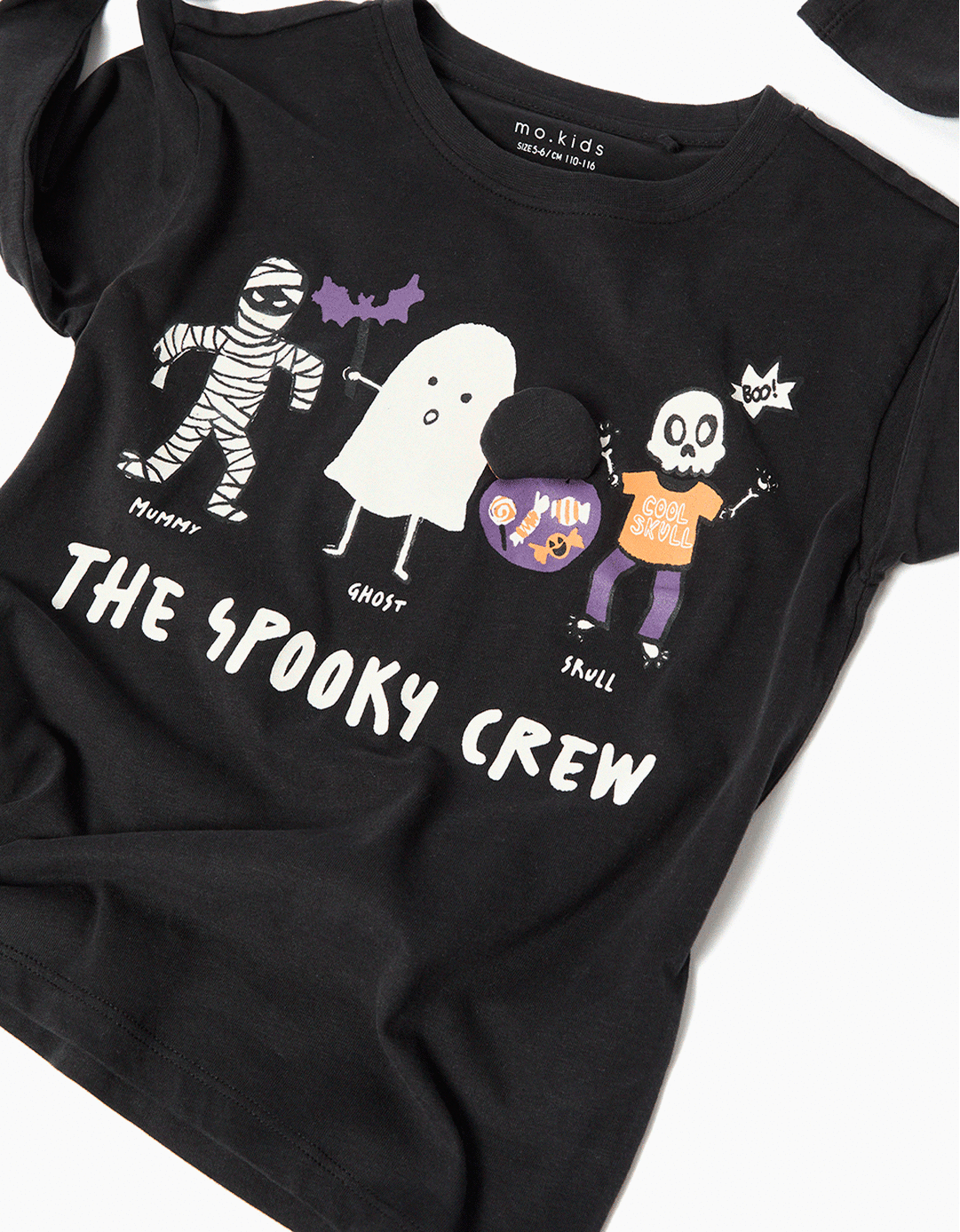 T-shirt de Manga Comprida 'Halloween', Menino, Preto