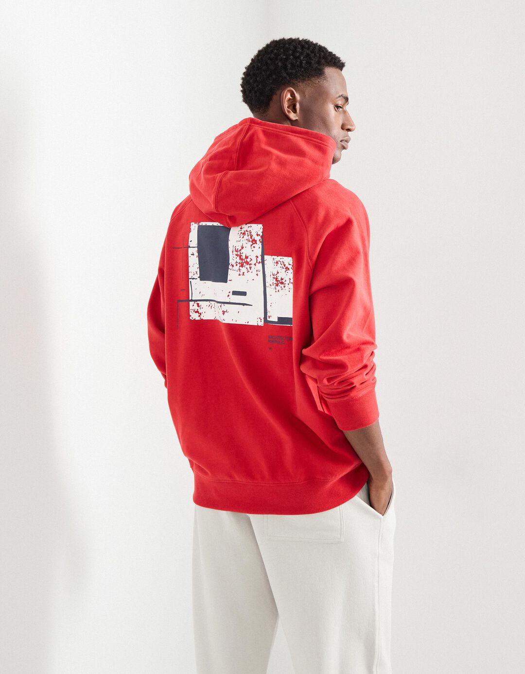 Sweatshirt com Capuz, Homem, Vermelho