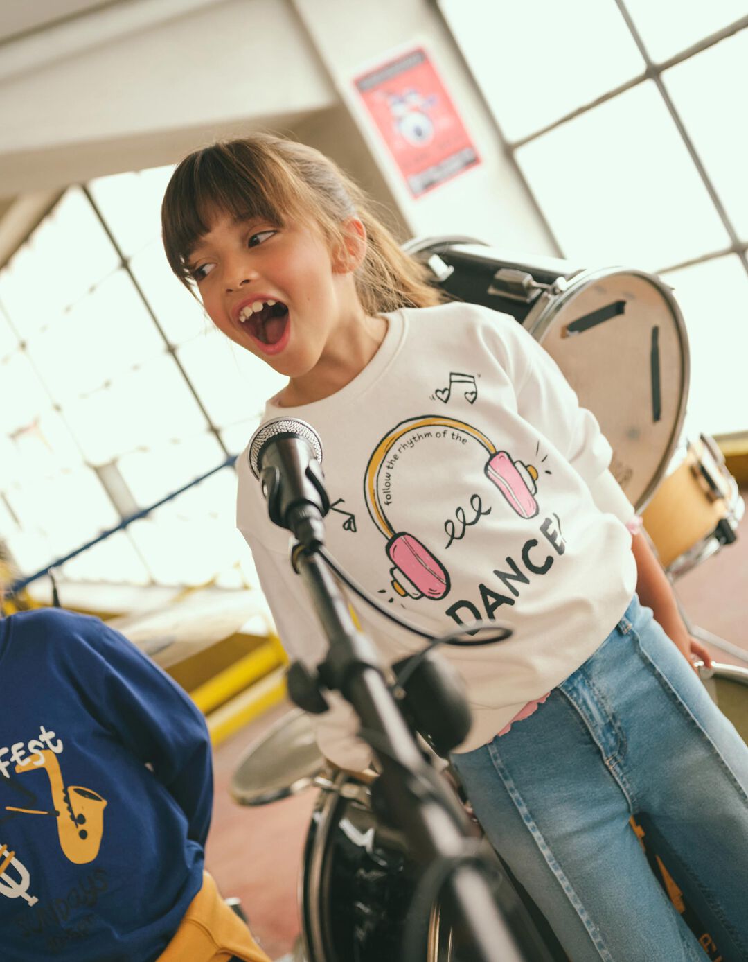 Sweatshirt de Felpa, Menina, Branco