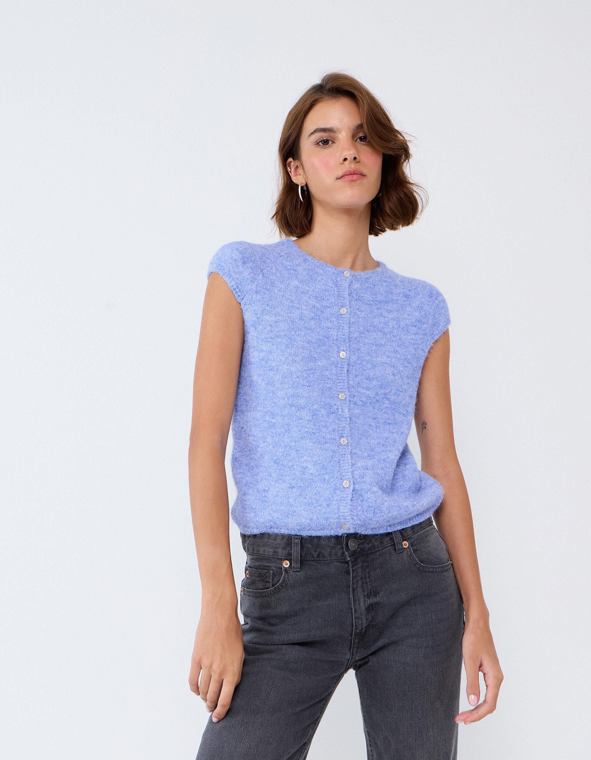 Comprar Online Colete Com Bot&otilde;es, Mulher, Azul Claro