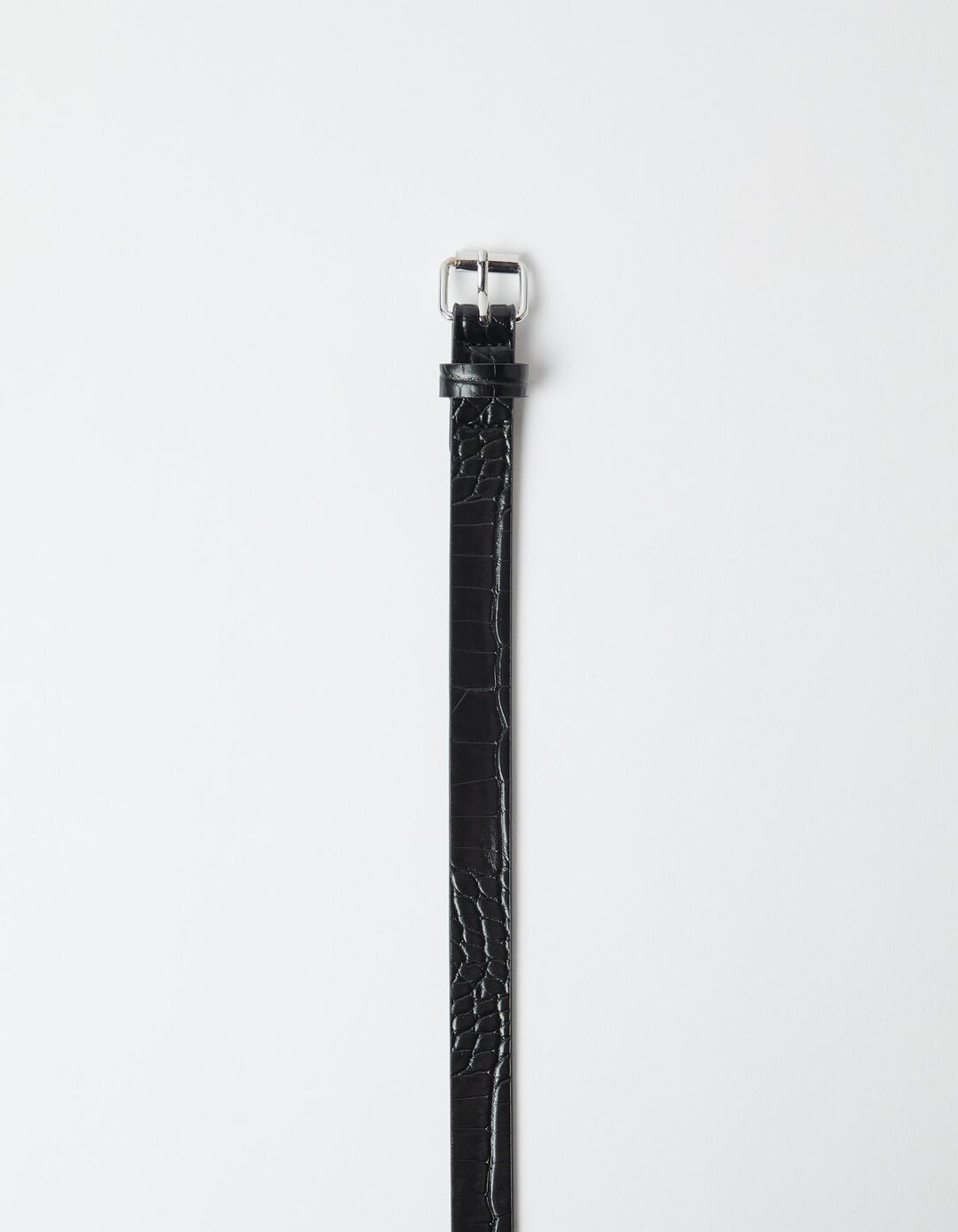 Cinto Efeito Crocodilo, Mulher, Preto