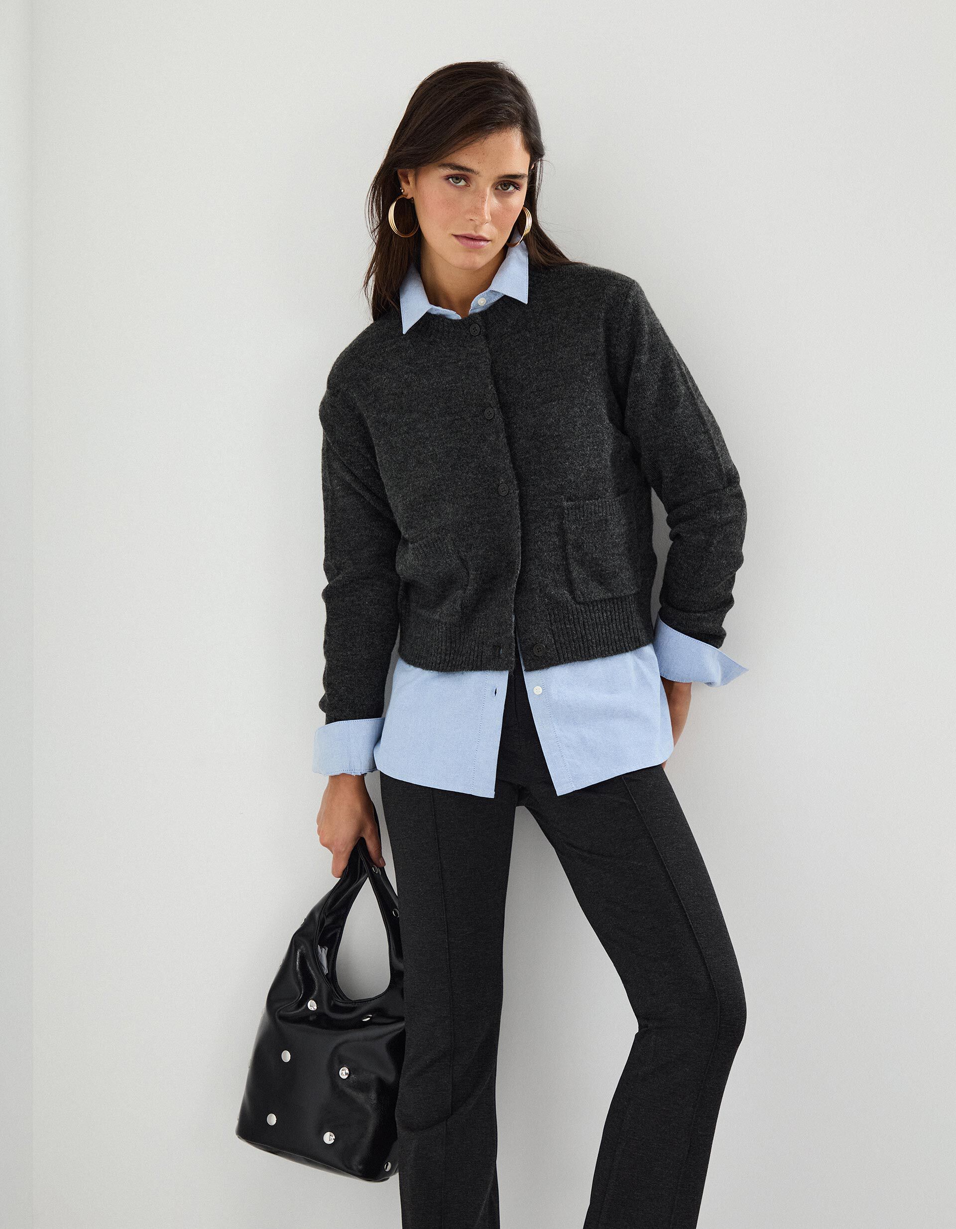 Comprar Online Casaco de Malha, Mulher, Cinzento Escuro