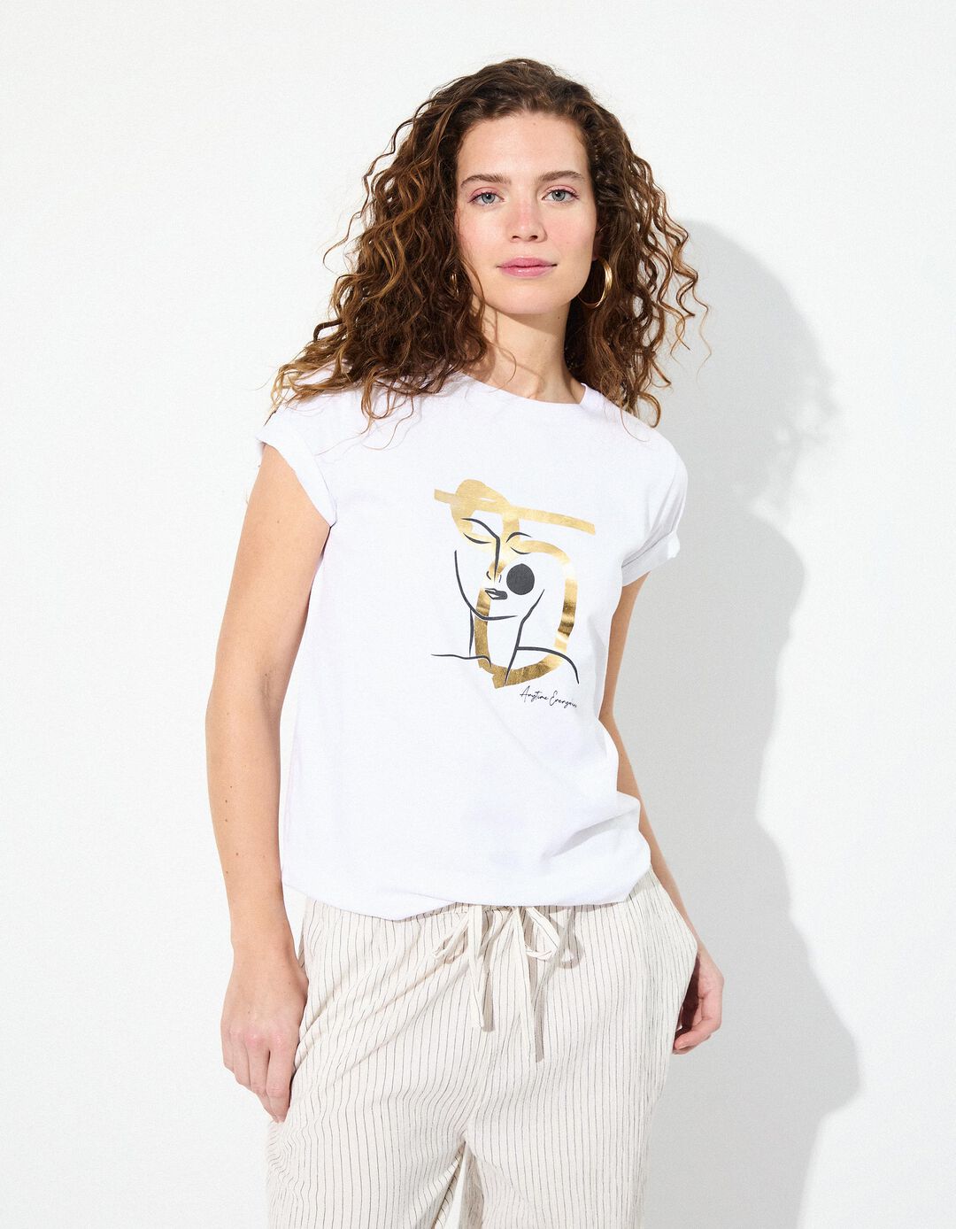 T-shirt, Mulher, Branco 