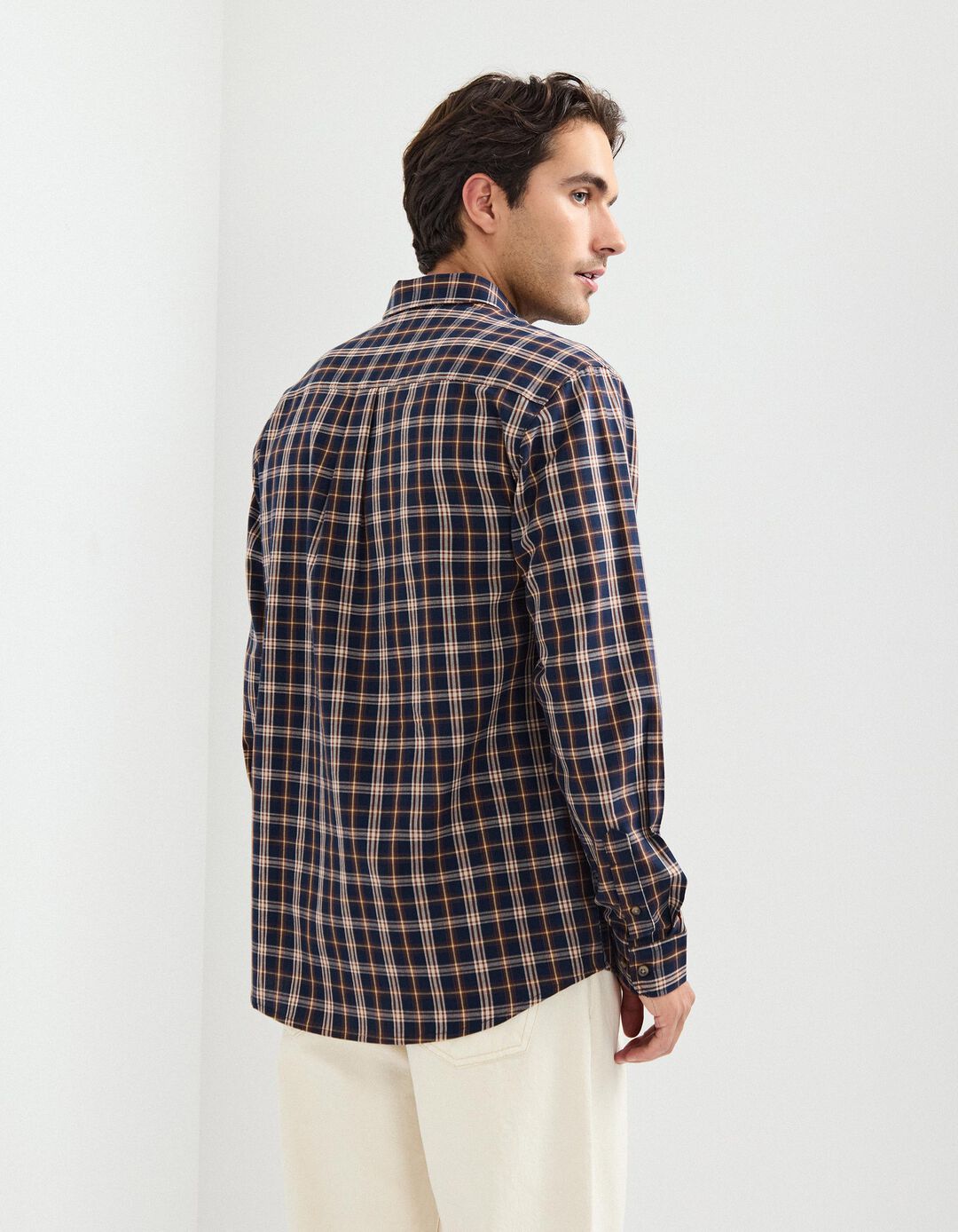Camisa de Xadrez, Homem, Castanho