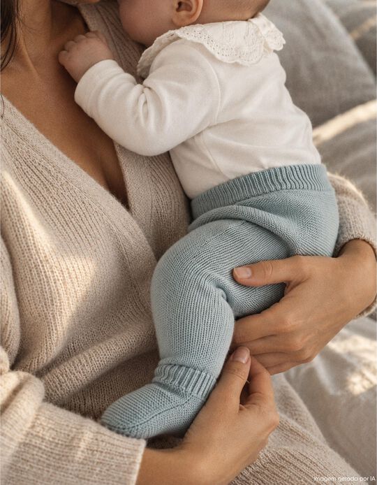 Comprar Online Cal&ccedil;as Com P&eacute;s, Rec&eacute;m-Nascido, Azul Claro