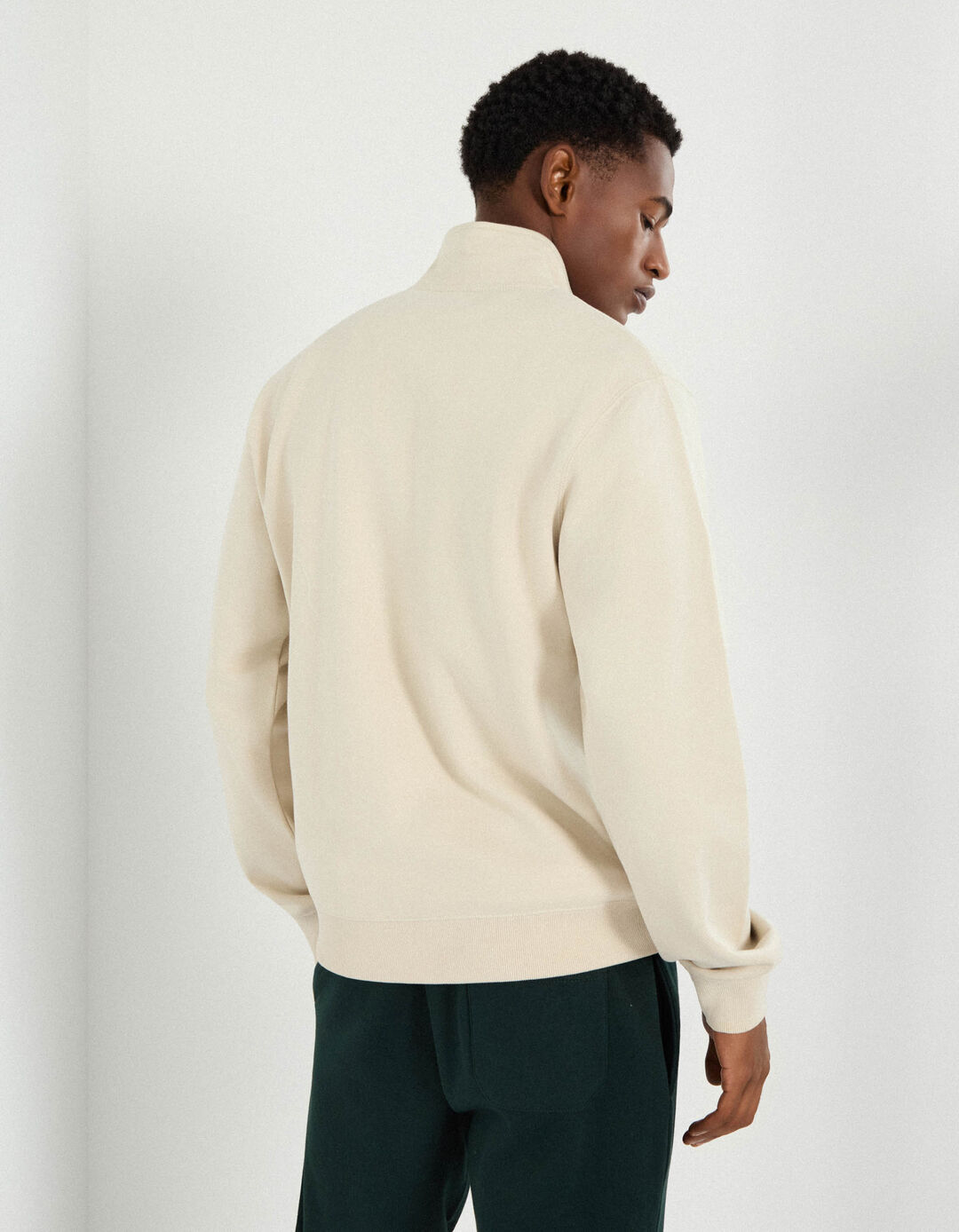 Sweatshirt com Fecho, Homem, Bege Claro