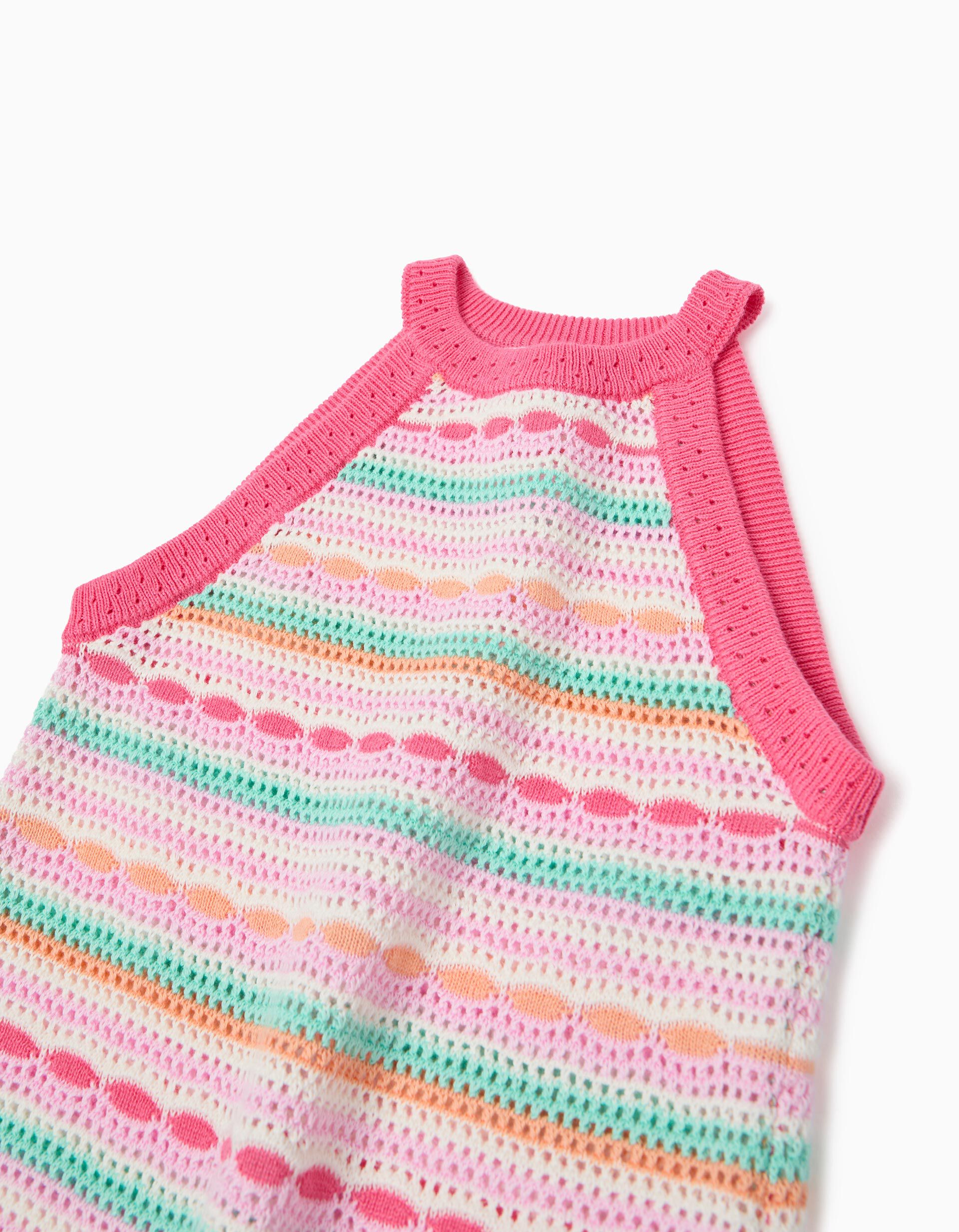 Comprar Online Vestido Crochet, Menina, Rosa