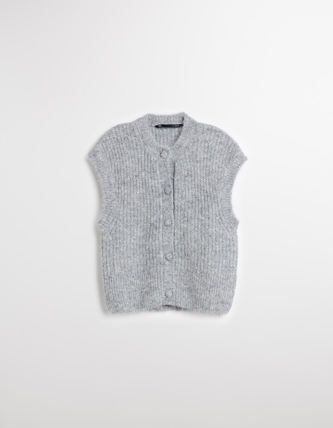 Colete com Lã, Mulher, Cinzento