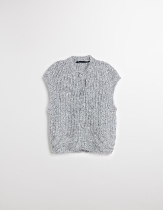 Comprar Online Colete com Lã, Mulher, Cinzento