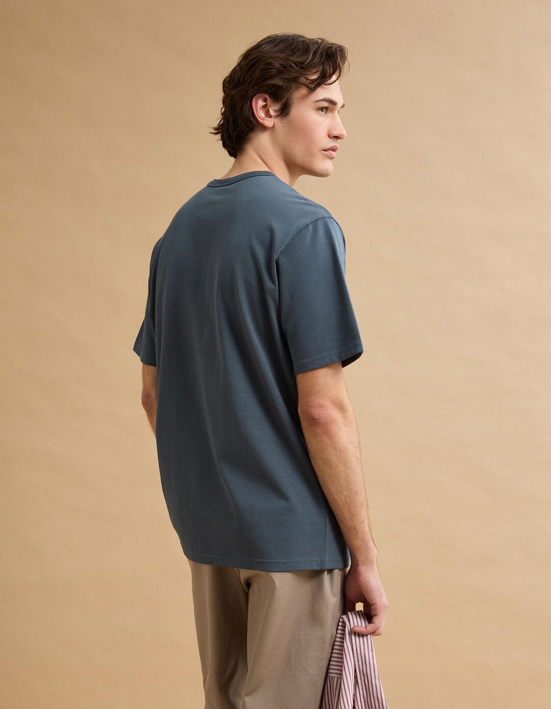 T-shirt Heavy Jersey Bordado, Homem, Azul Escuro