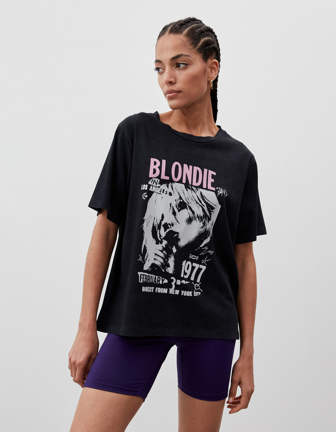 T-shirt 'Blondie', Mulher, Preto