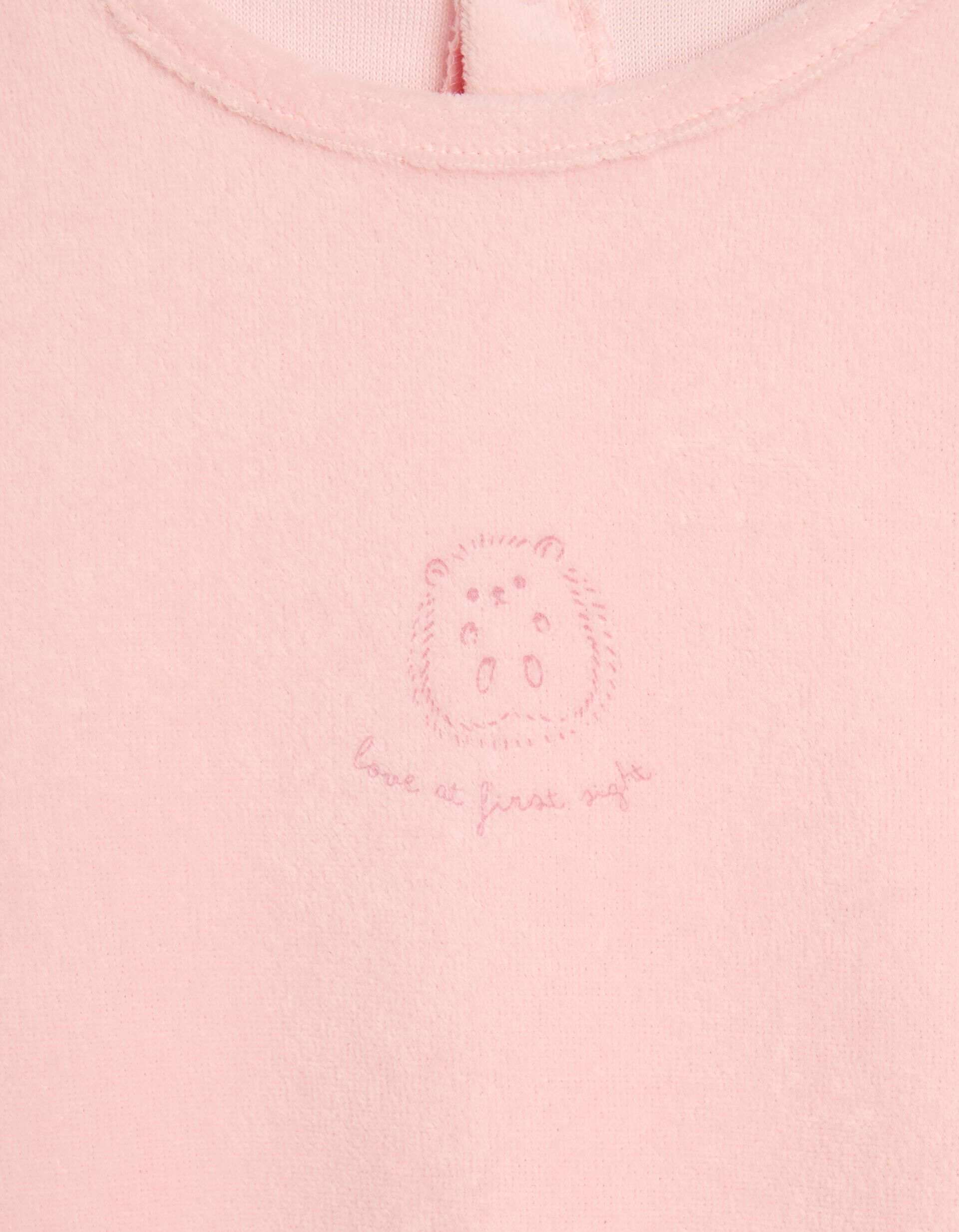 Comprar Online Babygrow Em Veludo, Menina, Rosa Claro