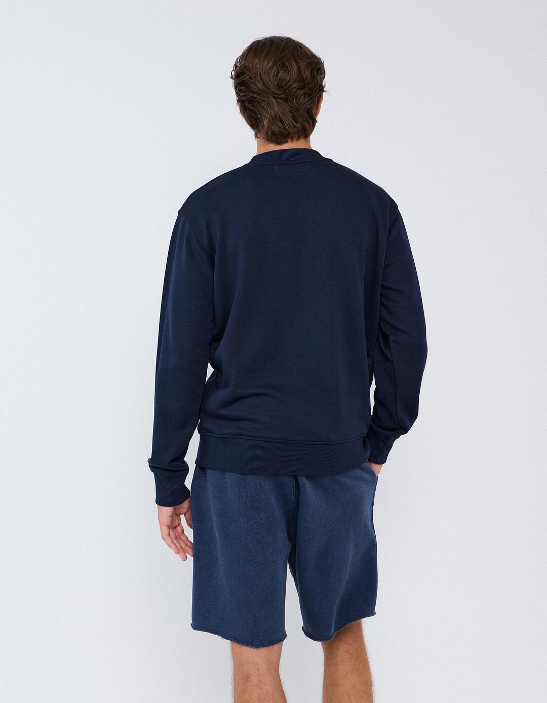 Sweatshirt De Felpa, Homem, Azul Escuro