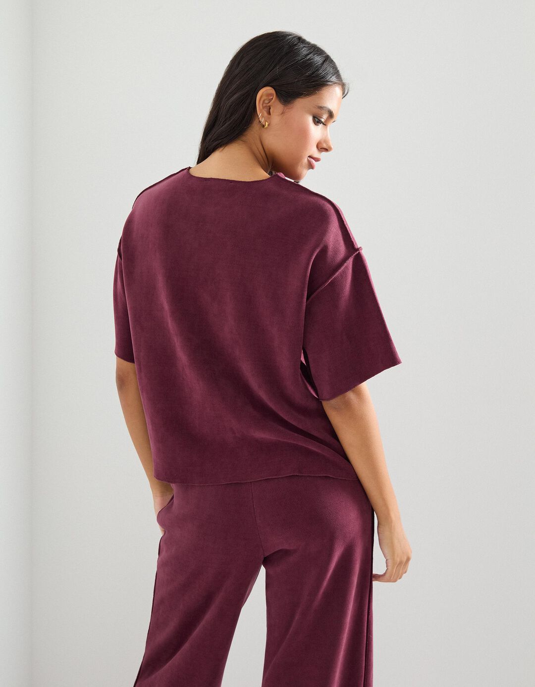 T-shirt, Mulher, Vermelho Escuro