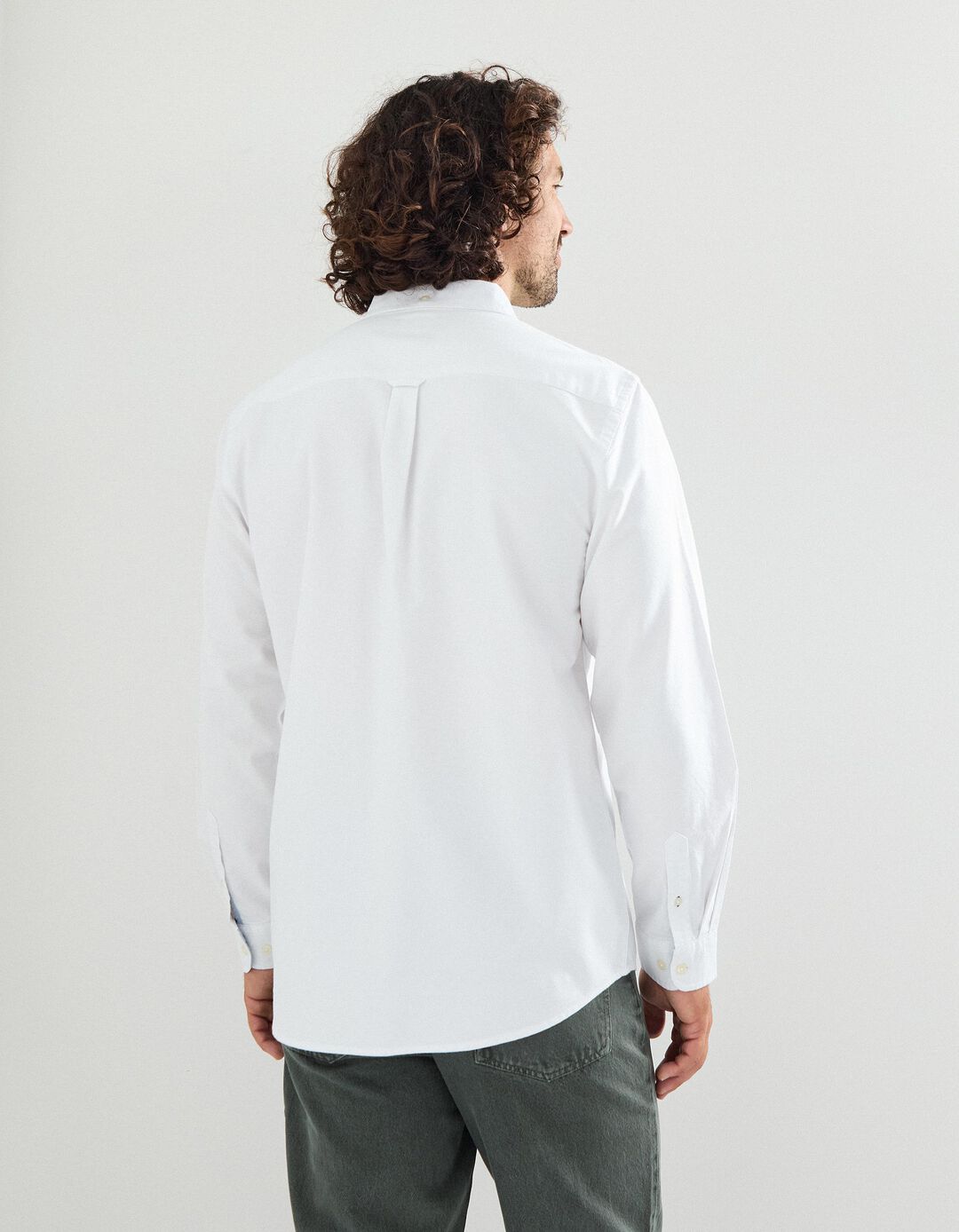 Camisa de Manga Comprida Oxford, Homem, Branco