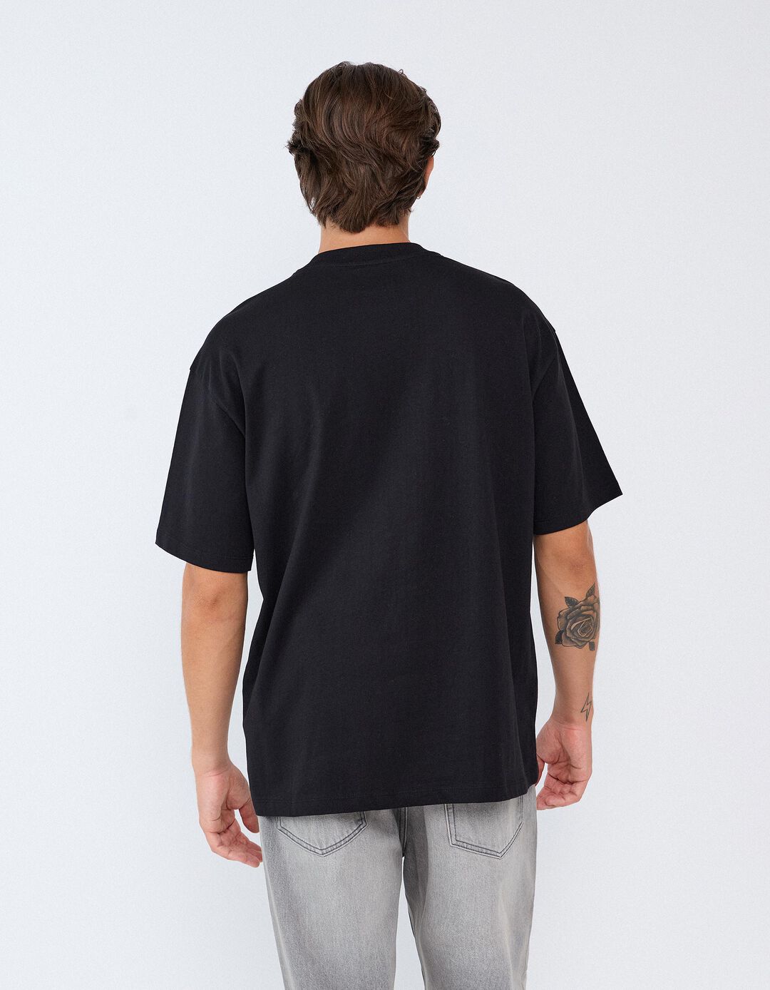 T-shirt 'Loose Fit', Homem, Preto
