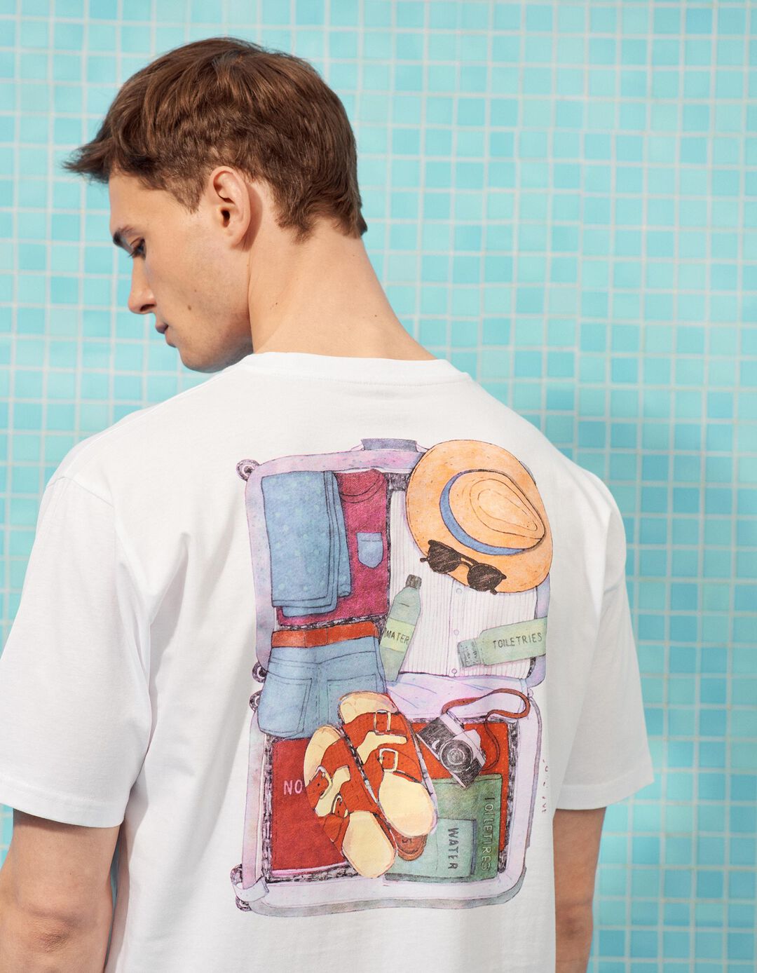 T-shirt Estampada, Homem, Branco
