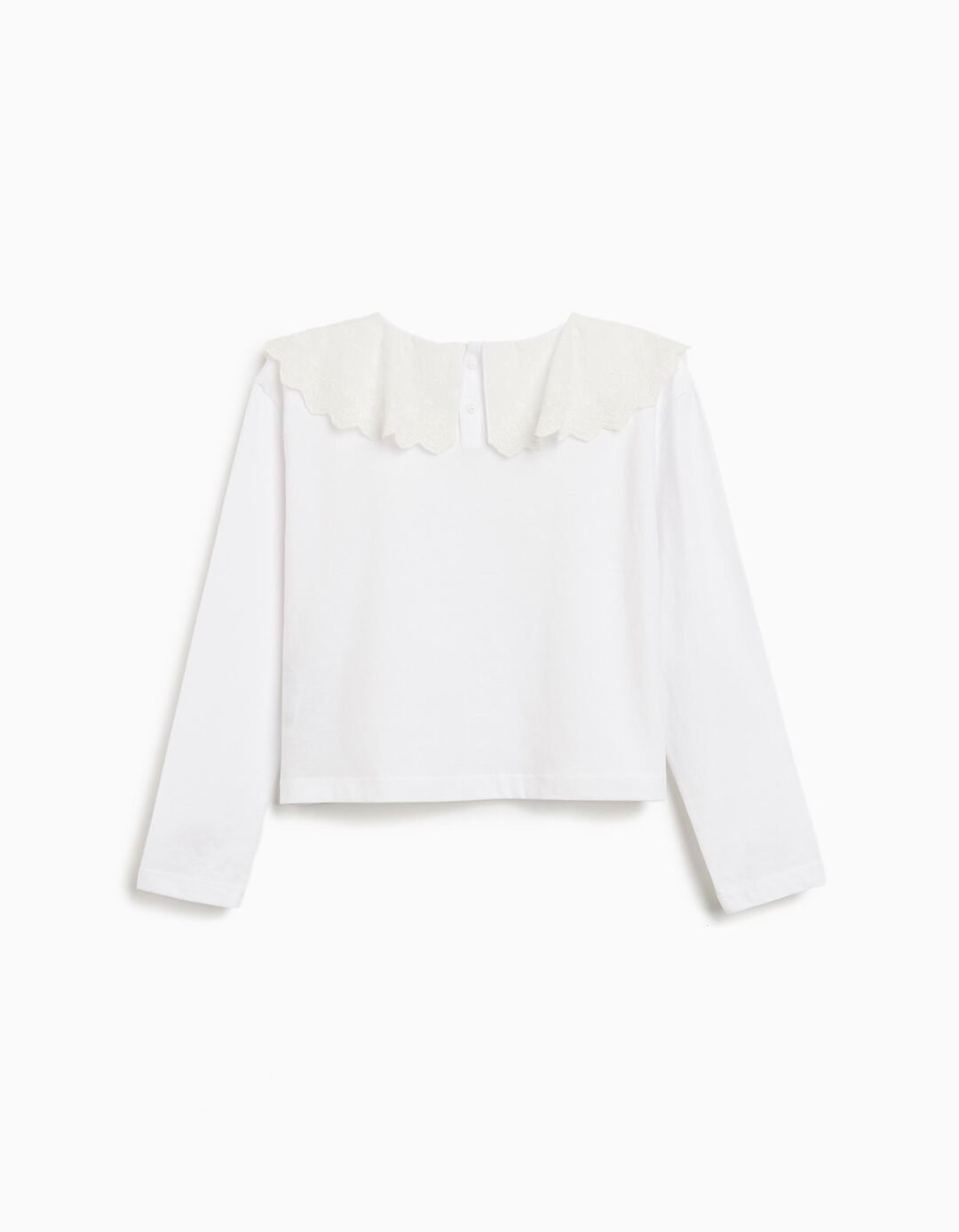 T-shirt Manga Comprida, Menina, Branco