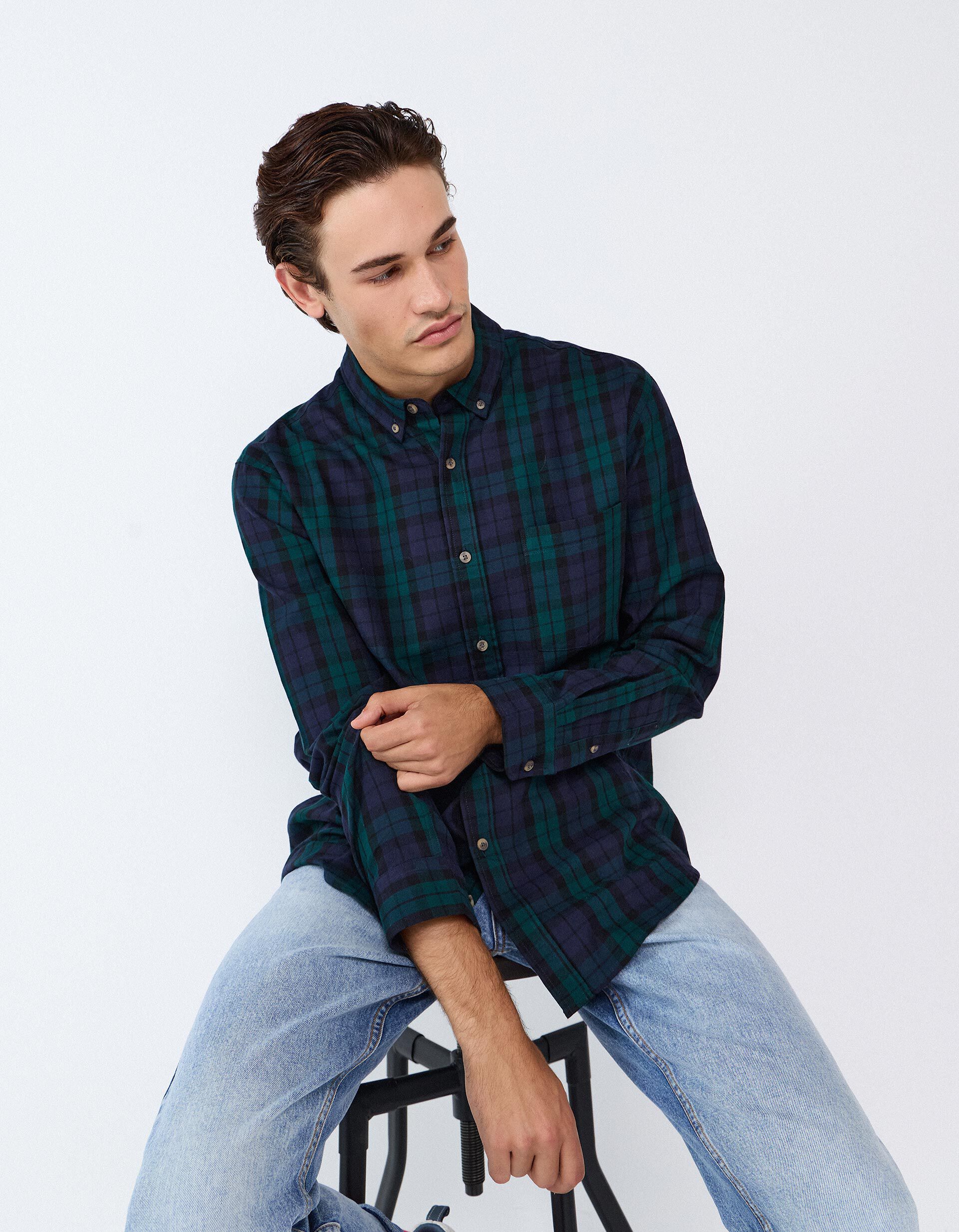Camisa Xadrez, Homem, Azul Escuro